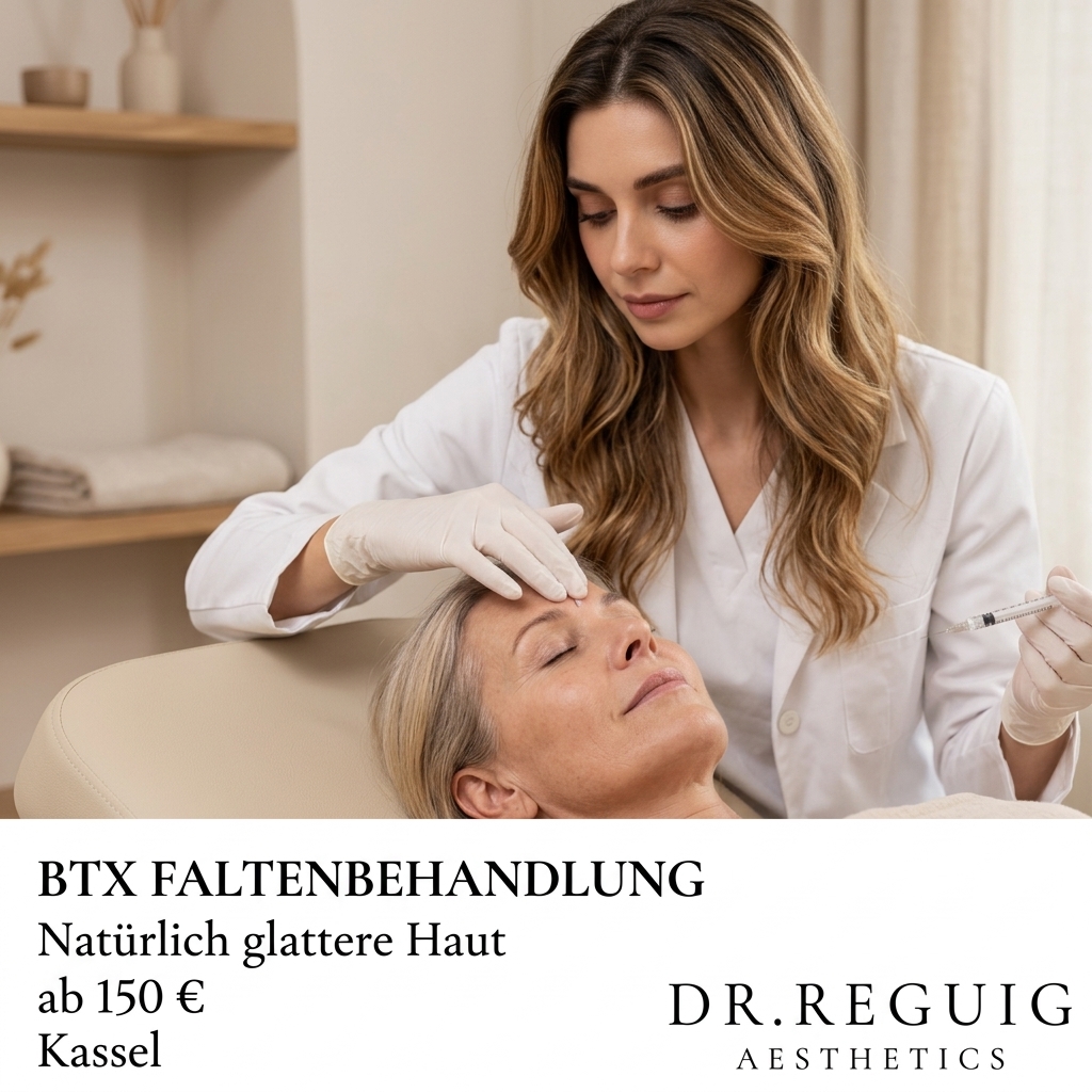 Dr. Reguig Aesthetics Facebook ad: EXKLUSIV IN KASSEL: BTX FALTENBEHANDLUNG