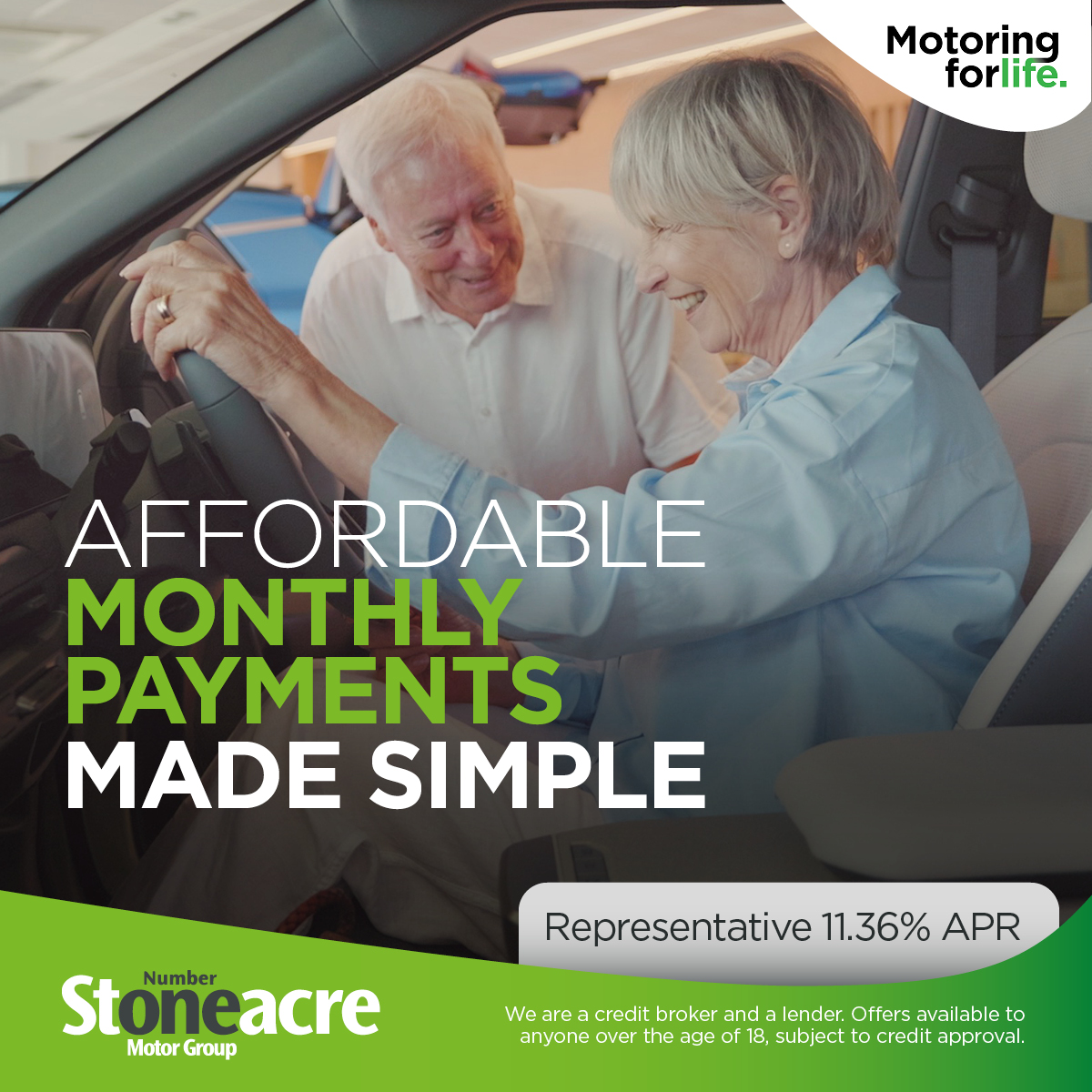 Stoneacre Facebook ad: We’ve helped thousands secure car finance this year…