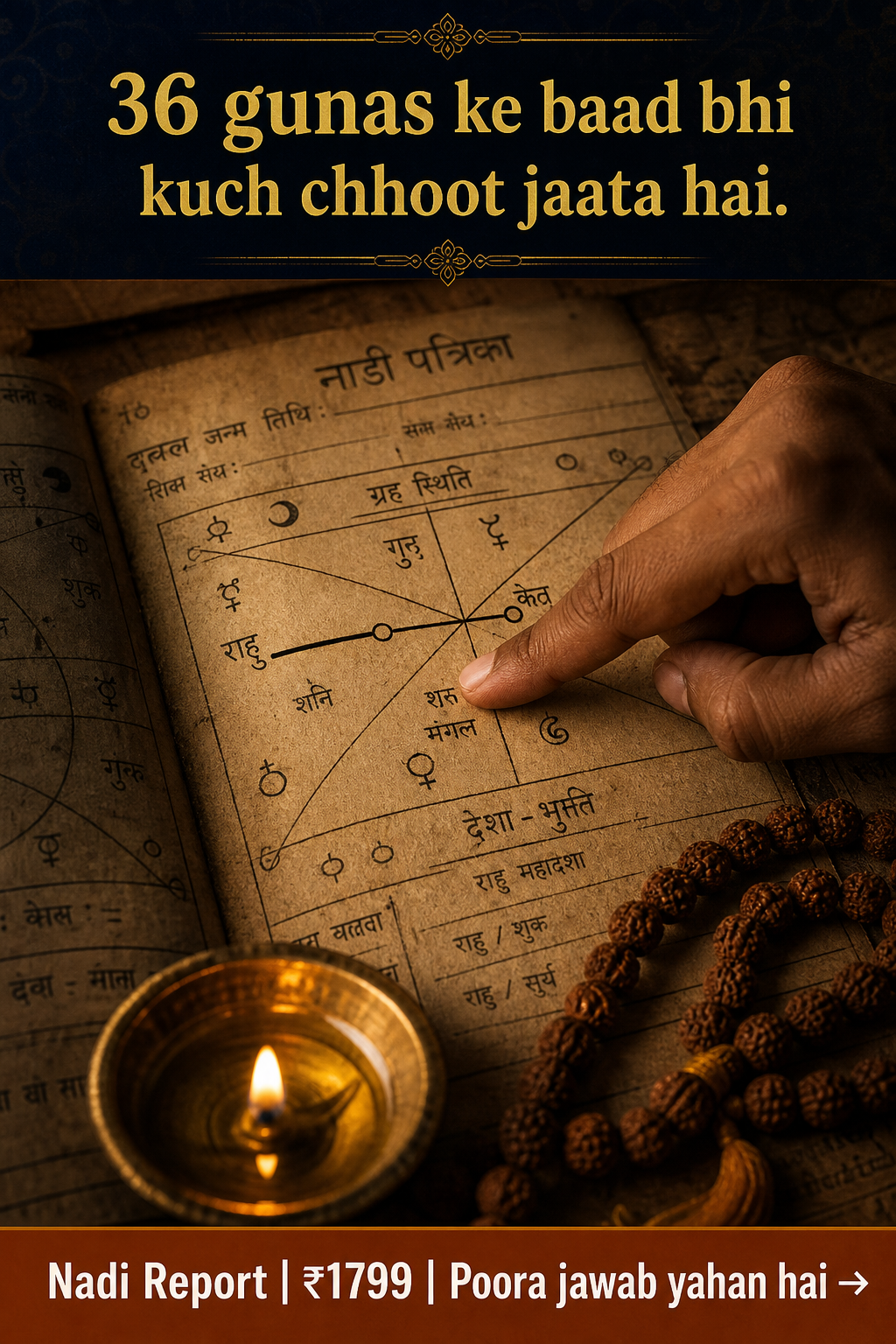 Bhrigu Nandi Nadi Insights Facebook ad: 36 Gunas se aage, Nadi clarity lein