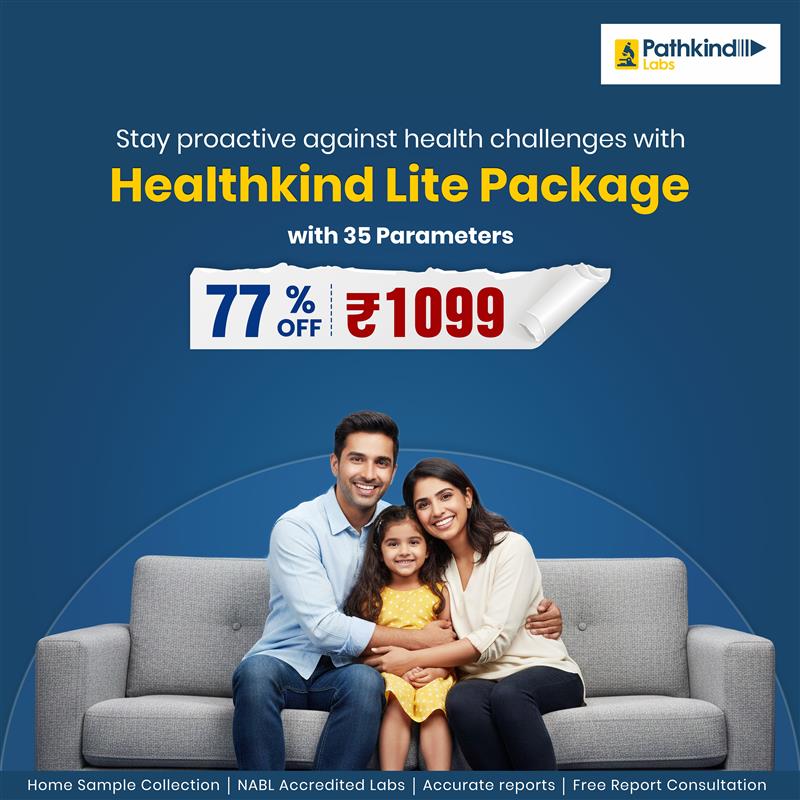 Pathkind Labs Facebook ad: Stay One Step Ahead of Health Issues with the Healthkind…