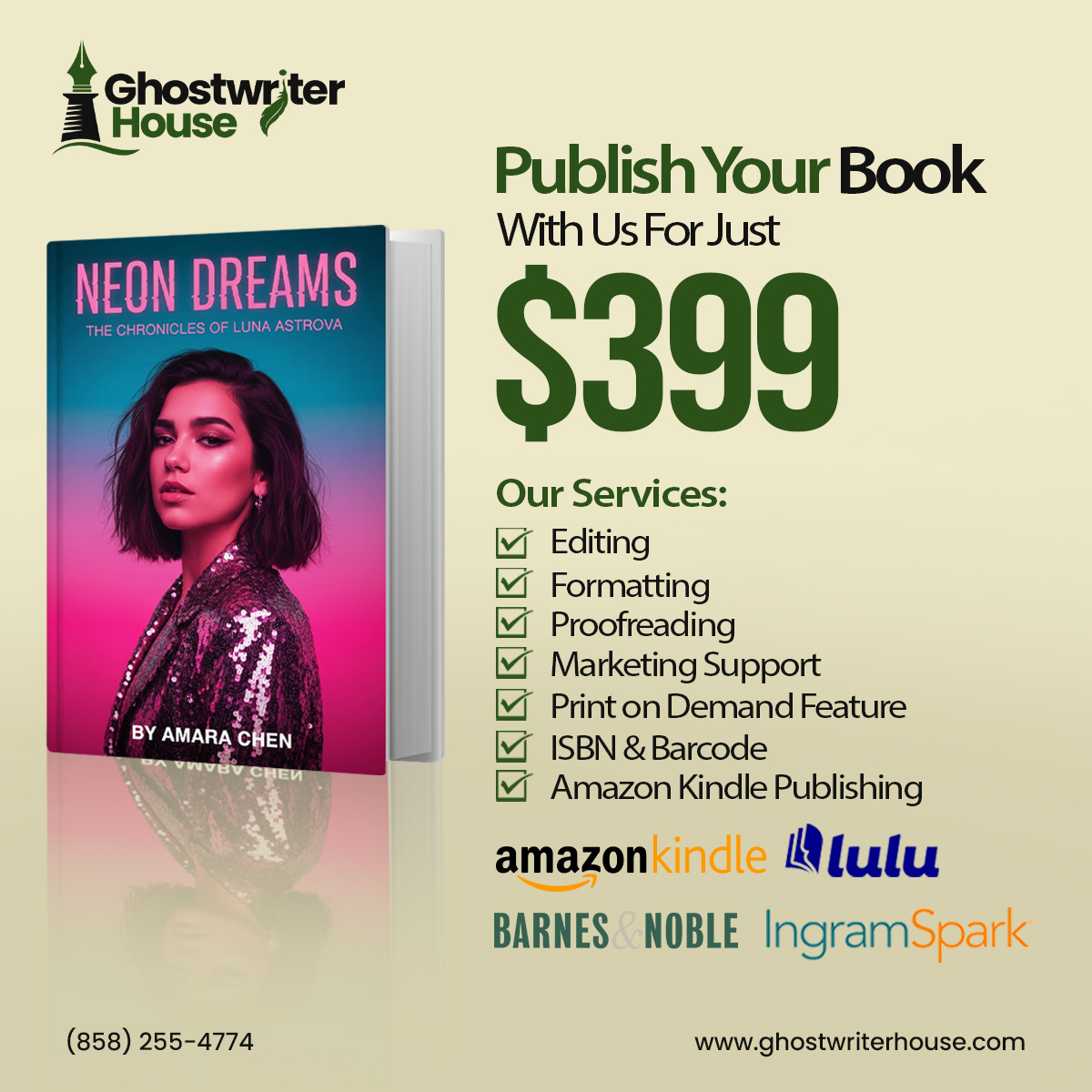 Ghostwriter House Facebook ad from Apr 10, 2026