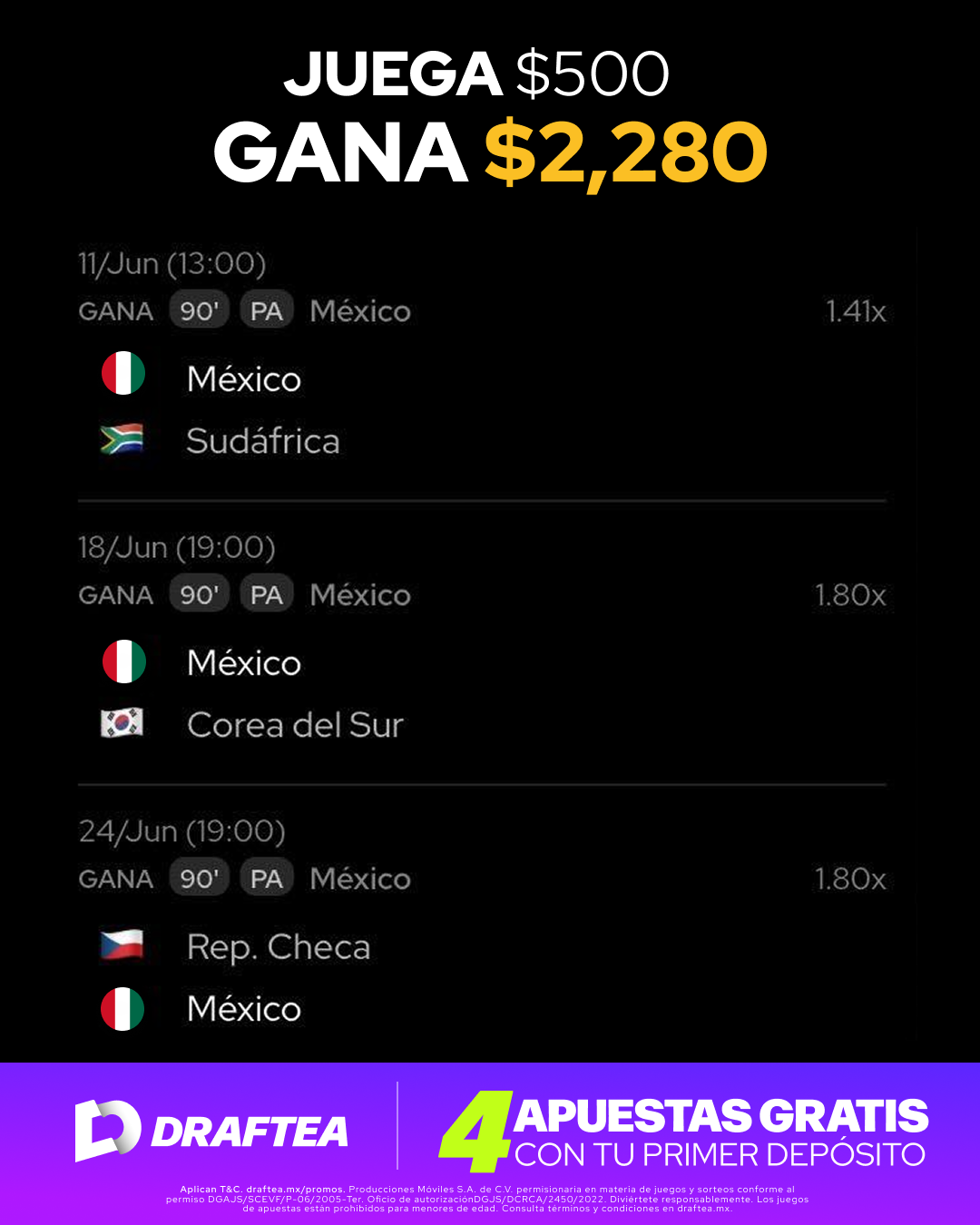 Draftea Mexico Facebook ad