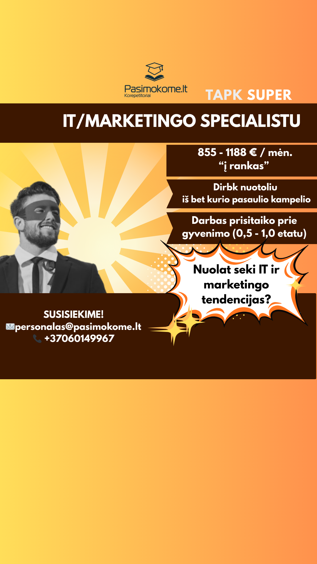 Pasimokome.lt korepetitoriai Facebook ad