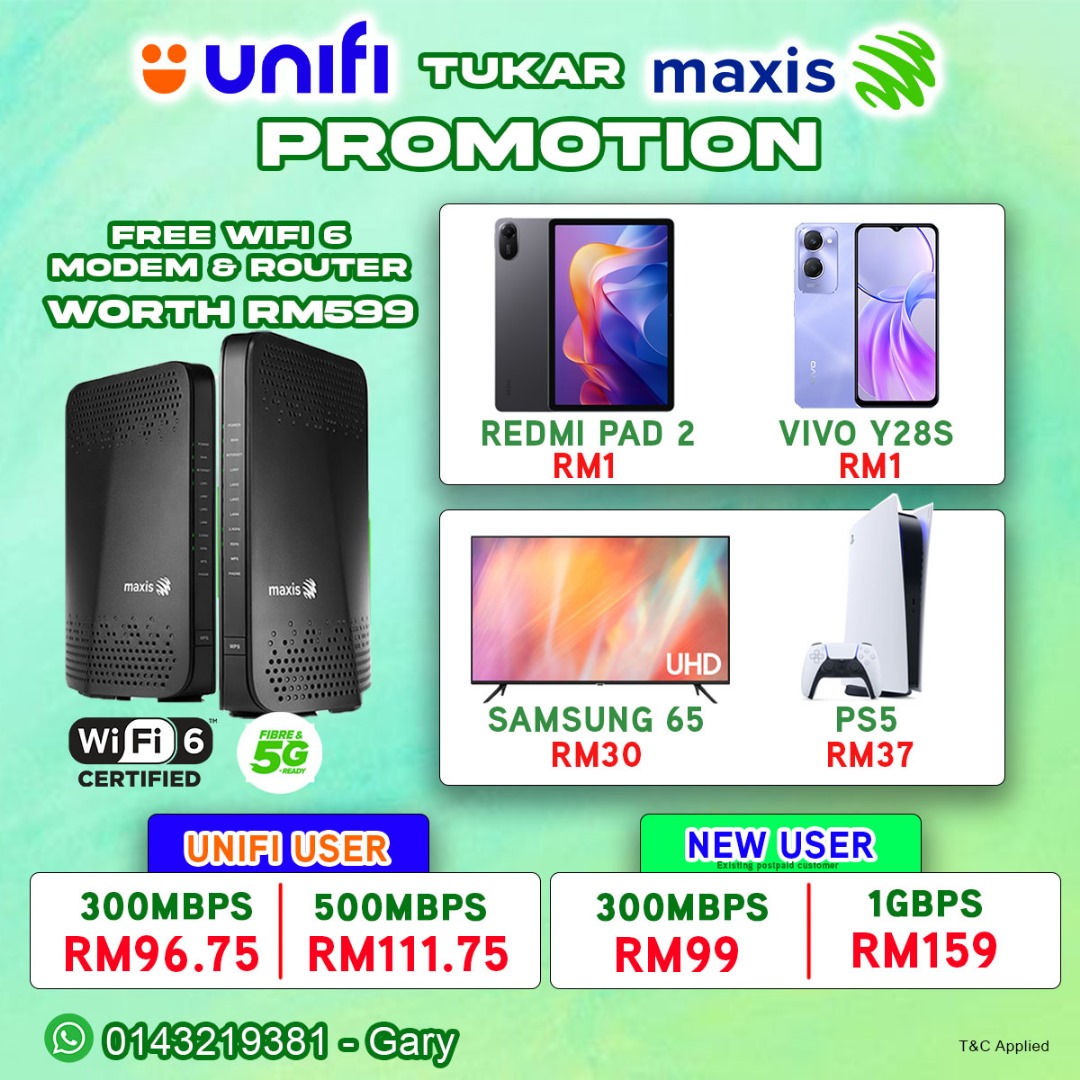 Maxis Fiber Malaysia Facebook ad: ๐ ๐๐ซ๐๐ฆ ๐ฆ๐จ๐ฃ๐๐ฅ ๐๐๐๐๐ฆ