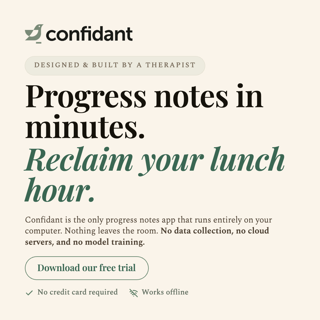 Confidant Notes Facebook ad: Progress Notes in Minutes
