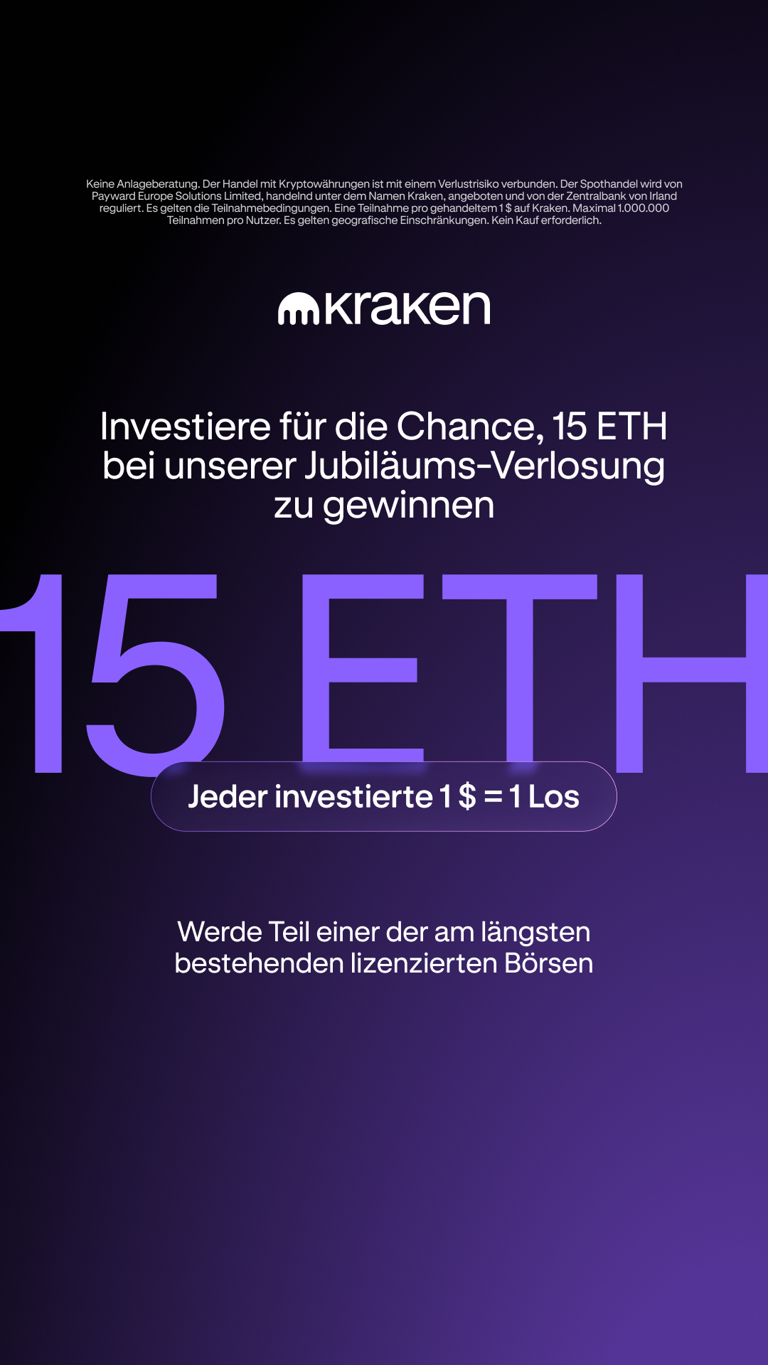 Kraken Digital Asset Exchange Facebook ad