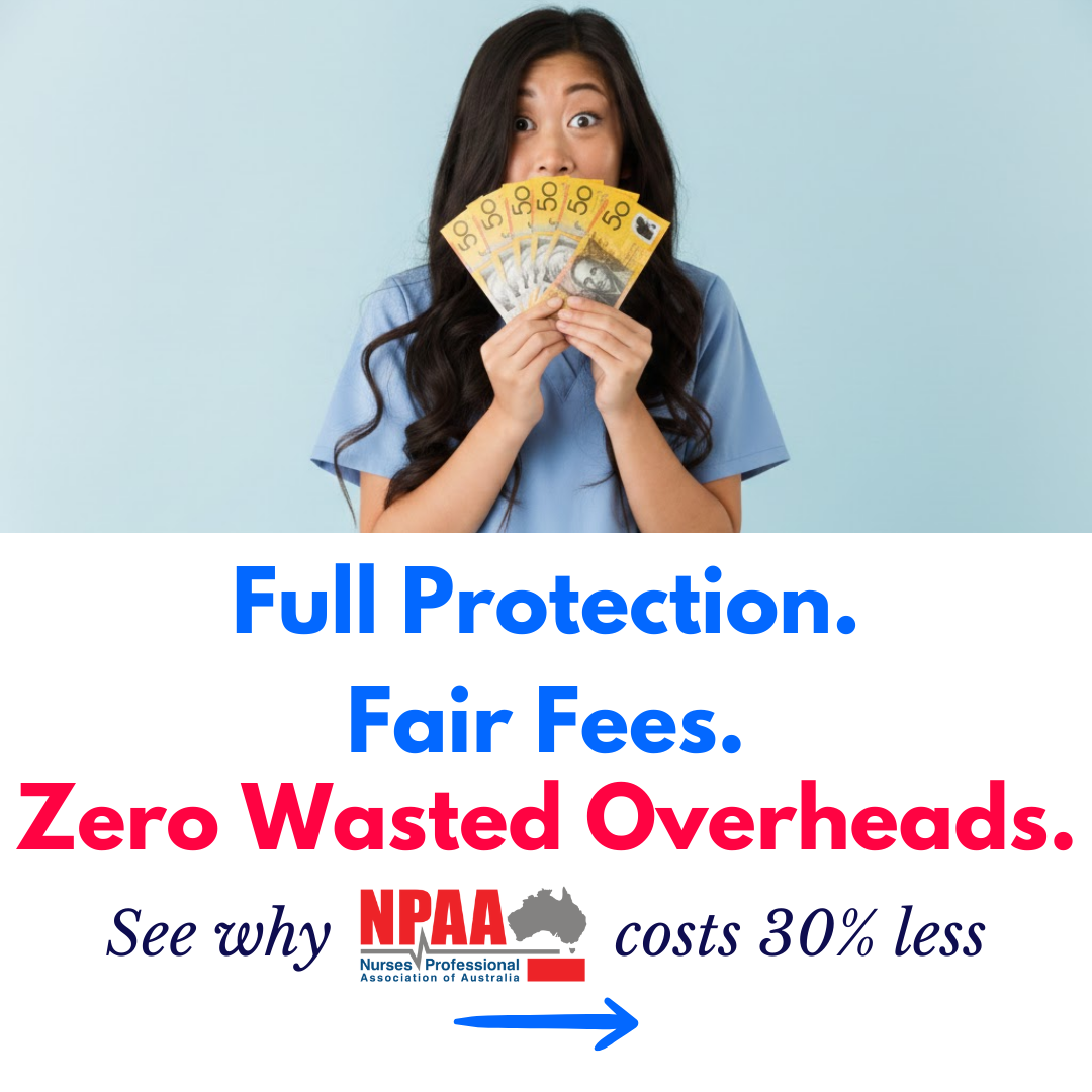 NPAA - Nurses' Professional Association of Australia Facebook ad: Join Nurses who pay less and get more