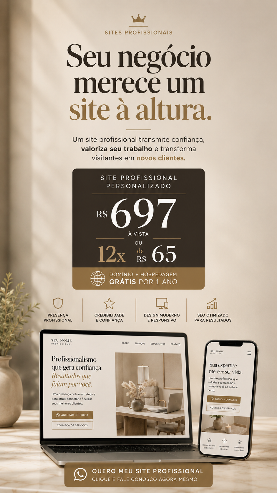 U.trend Marketing Digital Facebook ad: Tenha seu site profissional