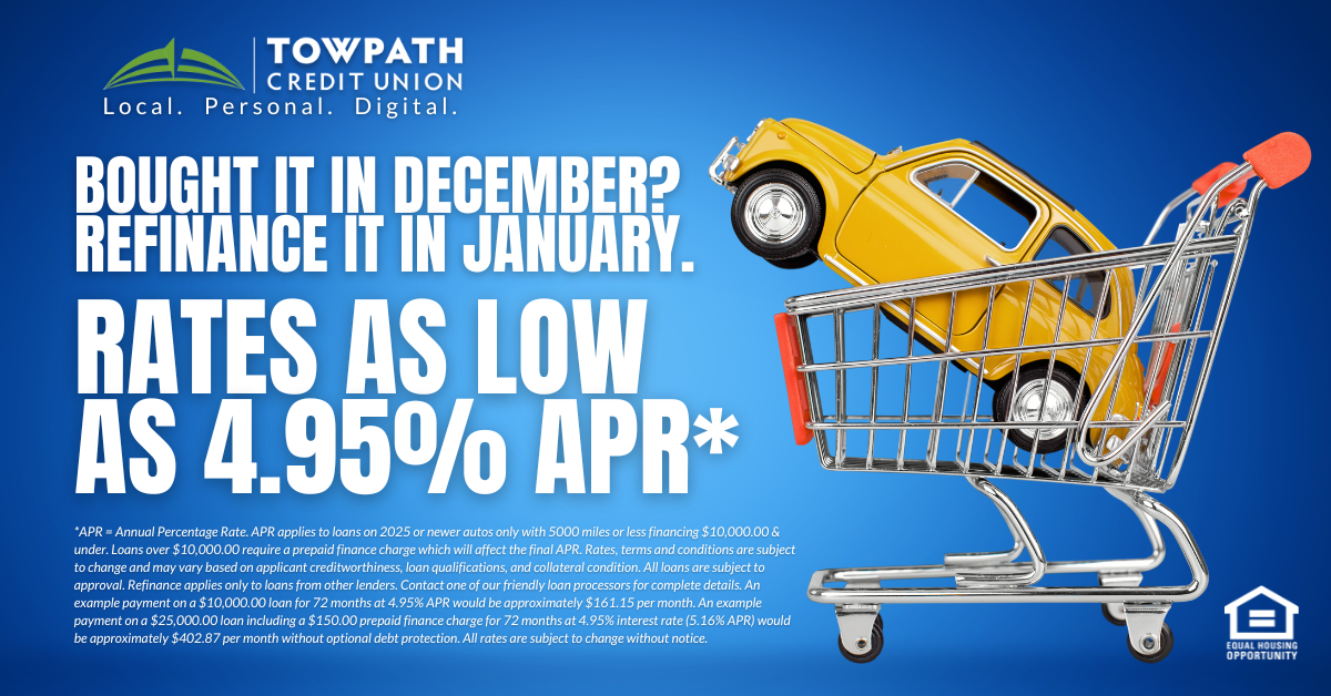 Towpath Credit Union Facebook ad: Vehicle Loans, Towpath CU