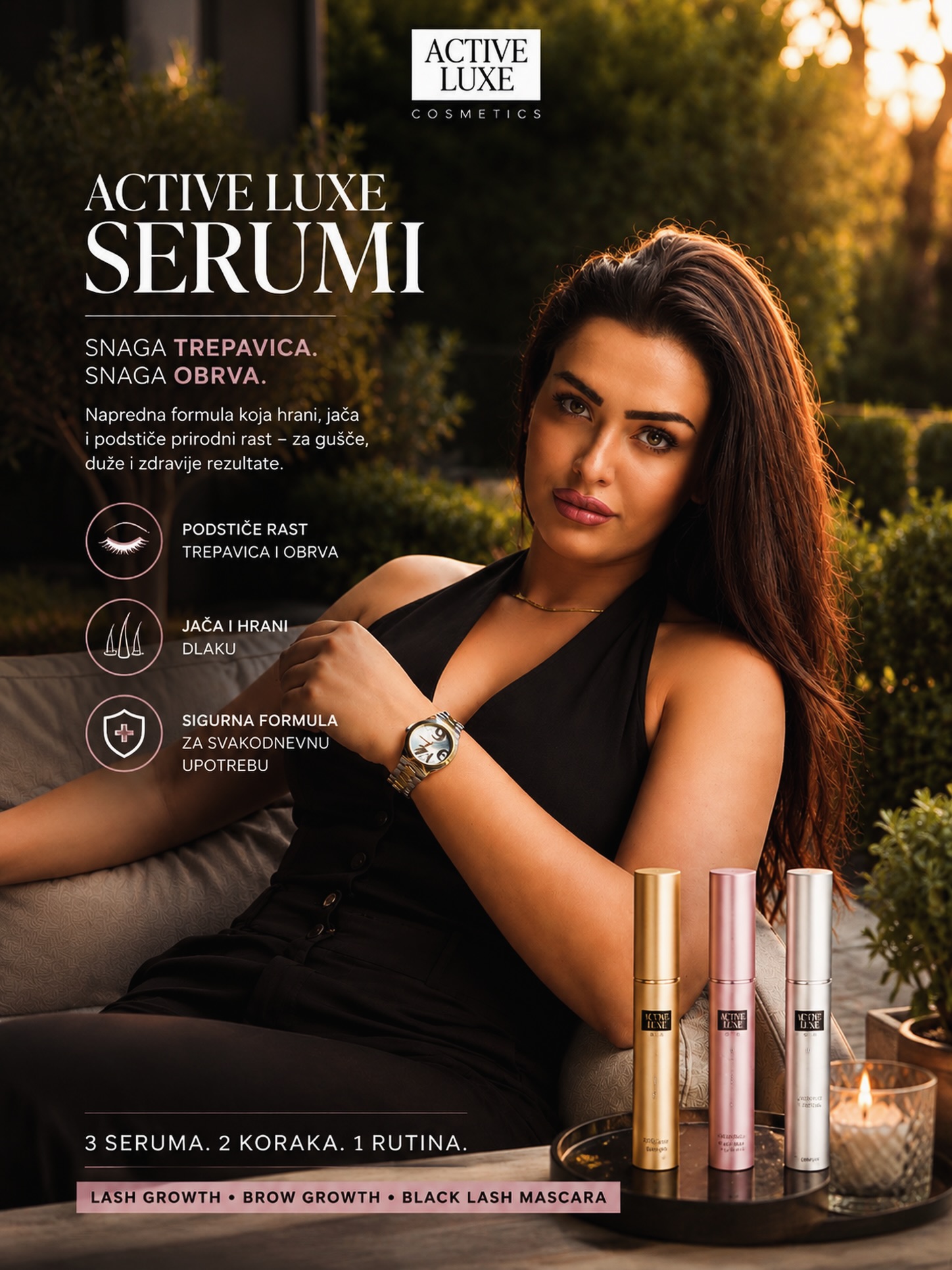 Active Luxe Cosmetics Slovenia Facebook ad: Serum za rast trepavica - Active Luxe Cosmetics