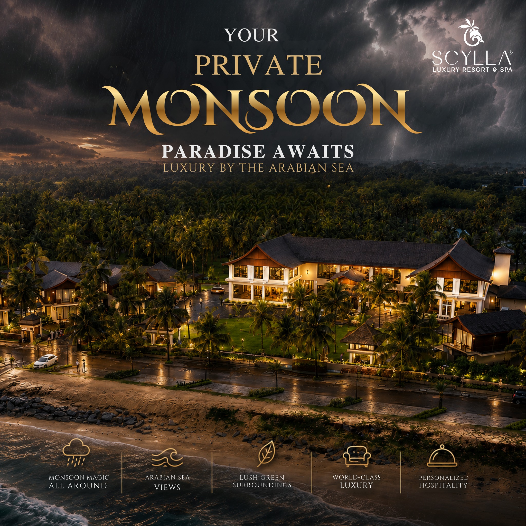 Scylla - Luxury Resort & Spa Facebook ad: Escape into a world of monsoon luxury at…