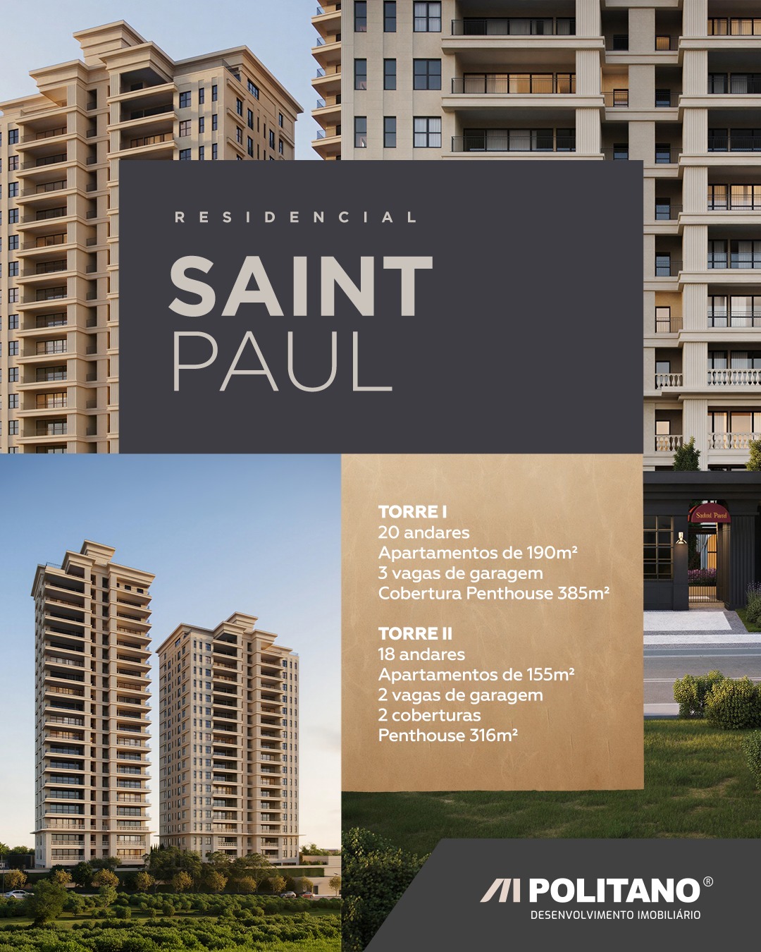 M Politano Imóveis Facebook ad: O Saint Paul Residence nasce como um empreendimento…