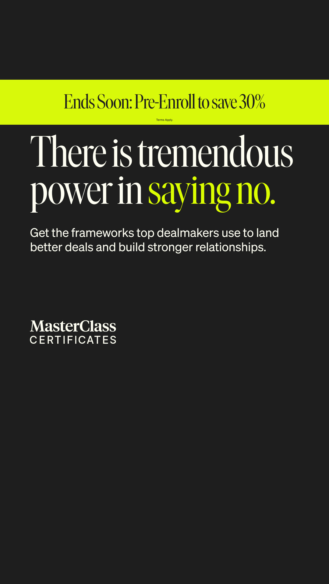 MasterClass Facebook ad