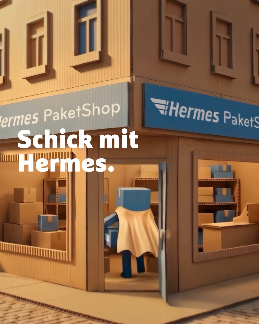 Hermes Logistik Facebook ad: Schick mit Hermes.