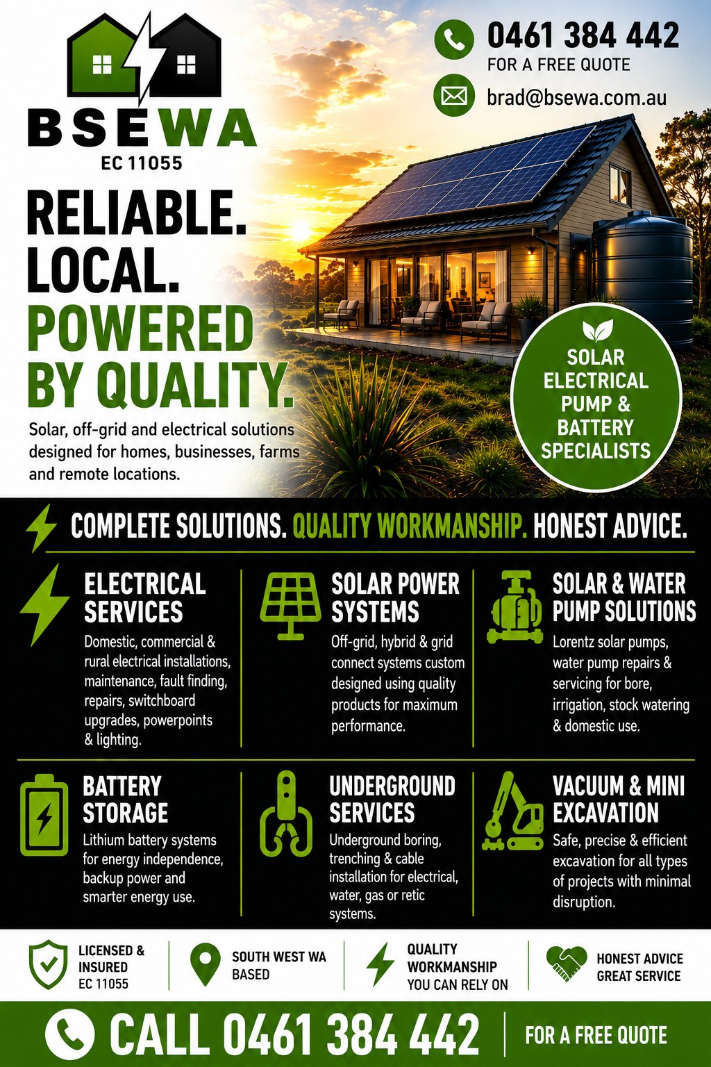BSEWA Electrical Contractor Facebook ad: Use a local service you can trust!