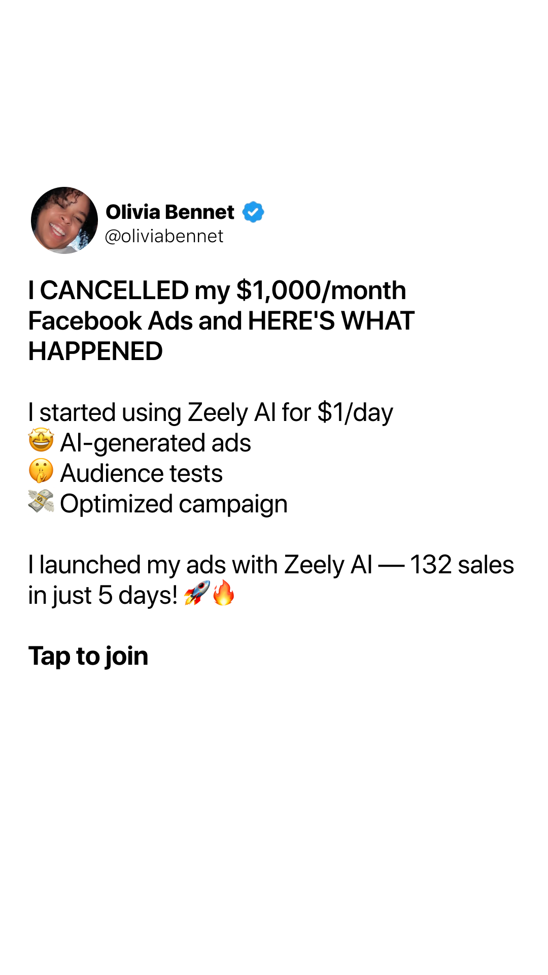 Zeely Facebook ad