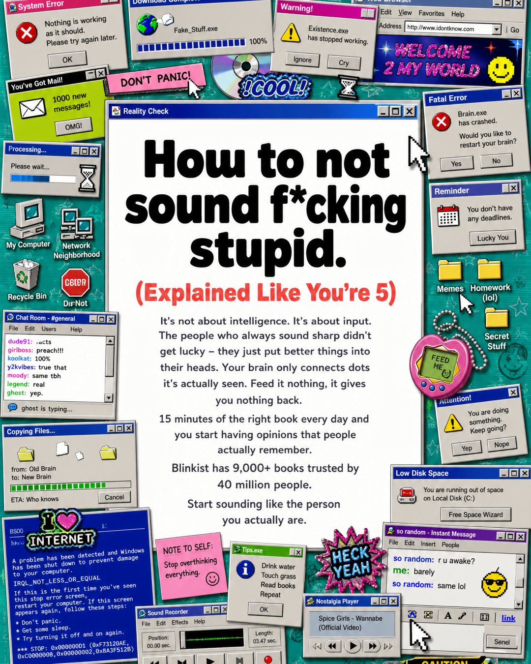Blinkist Facebook ad: Why Some People Always Have Something to Say, And How You…