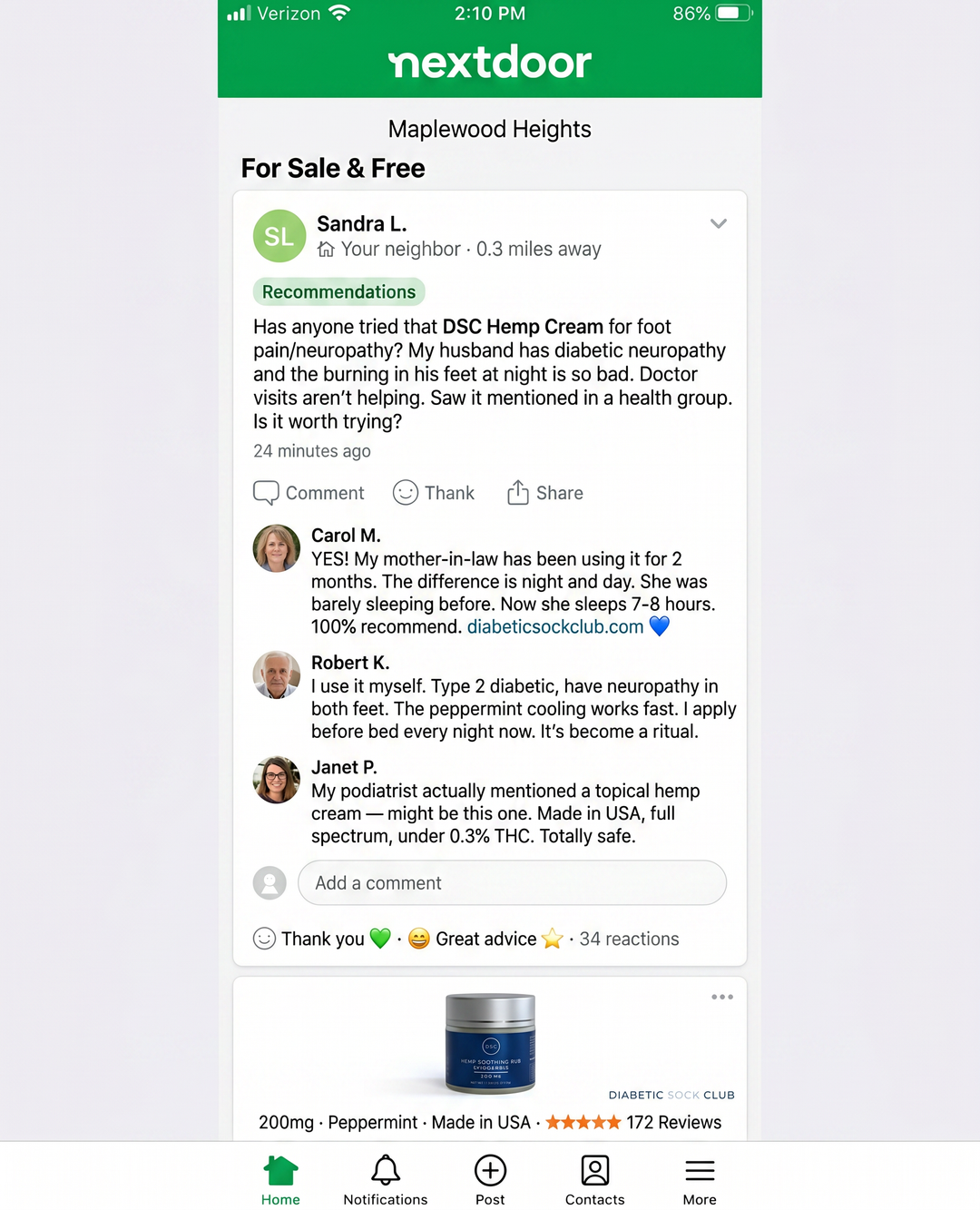 Diabetic Sock Club Facebook ad