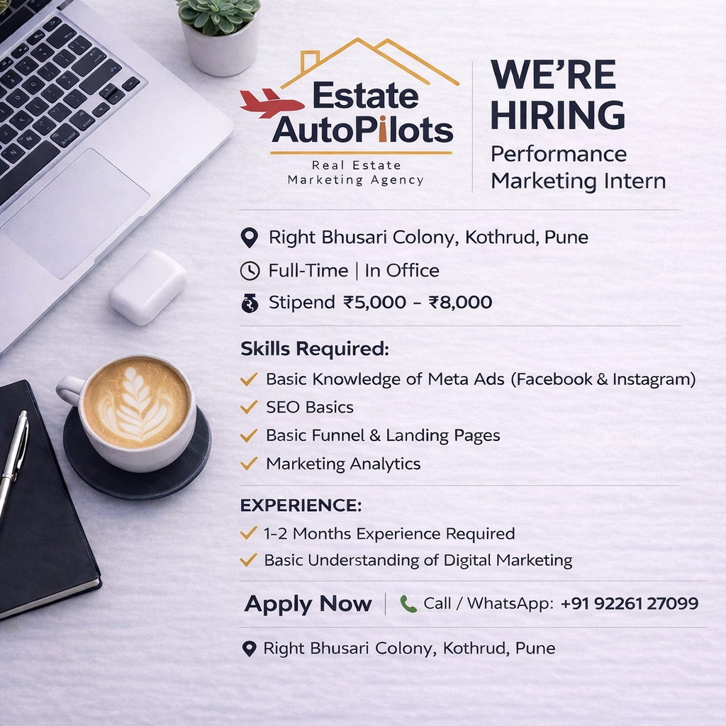 Estate Autopilots Facebook ad: Want to build a career in Performance Marketing?