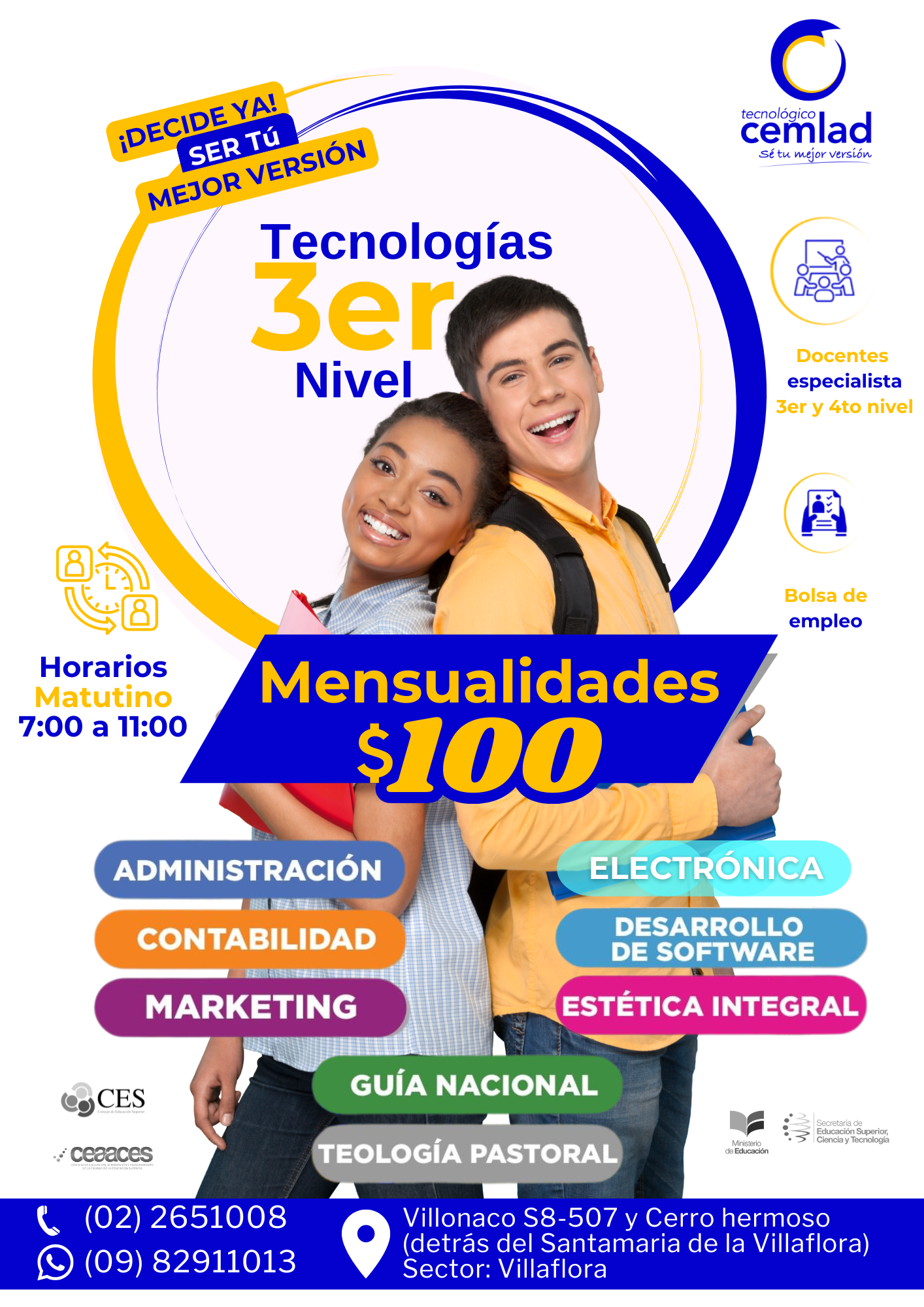 Instituto Tecnológico Superior Cemlad Facebook ad: El título que buscas, la versión de ti que mereces