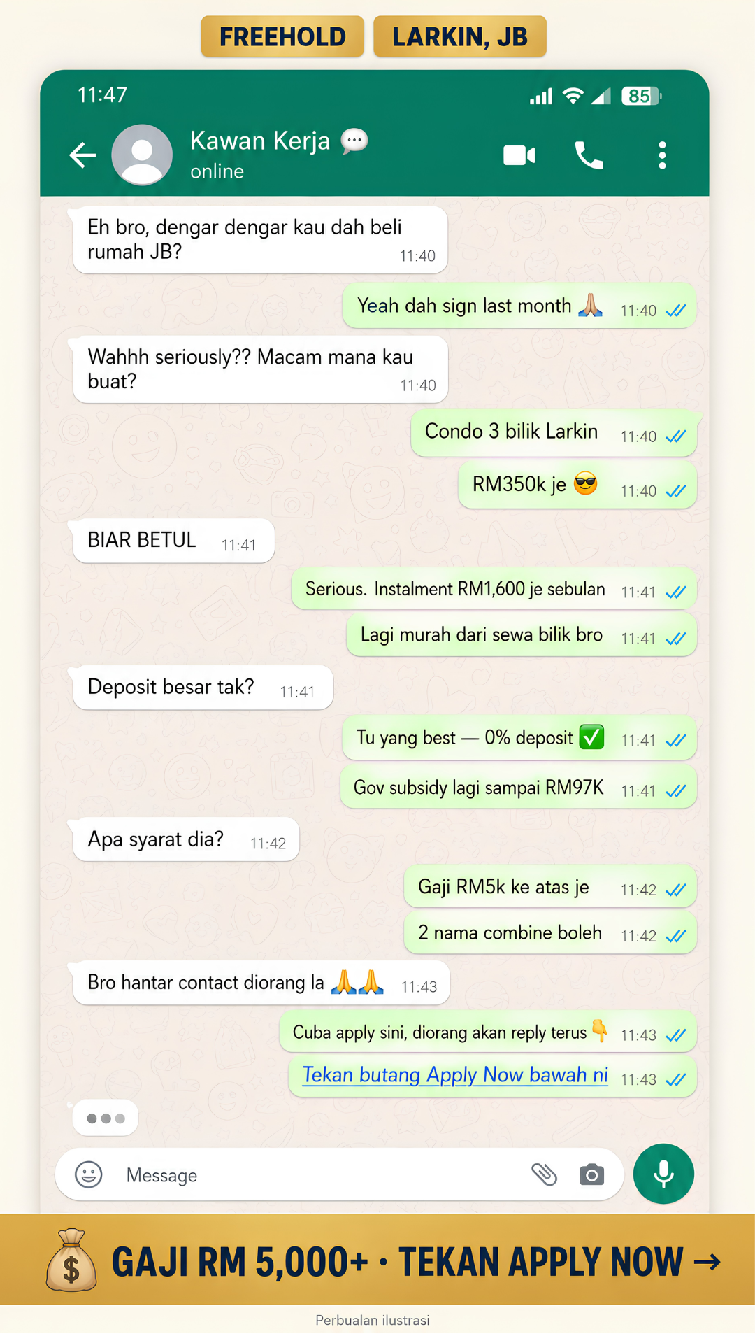 RUMAH Johor Bahru Facebook ad: 3 Bilik 2 Tandas JB 0% Depo | Get Floor Plans + Pricing Now