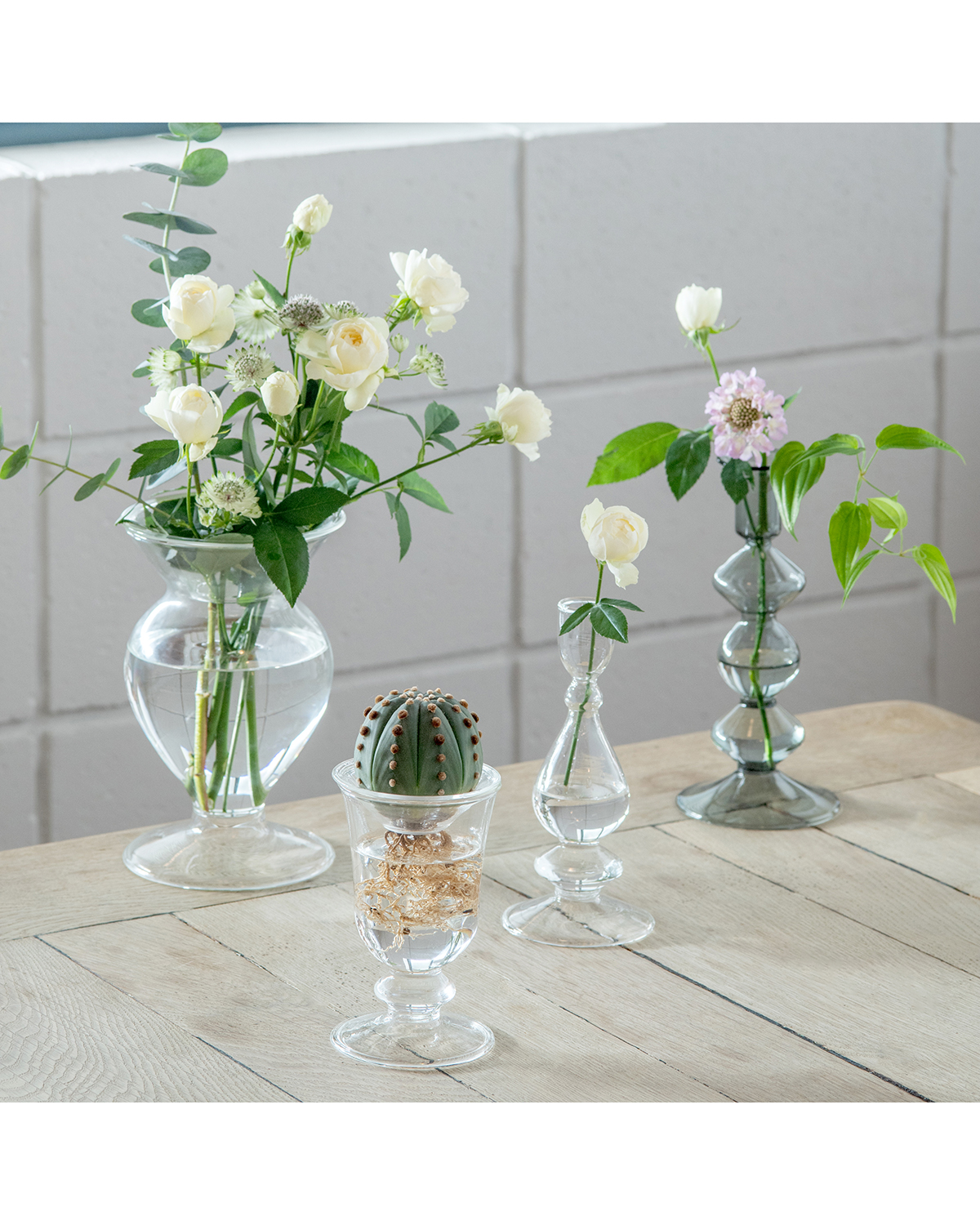 PLUS the green Facebook ad: ガラスの透明感と、草花のみずみずしさ。