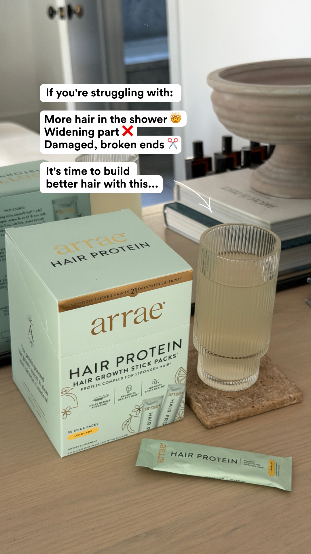 Arrae Facebook ad: Just Launched: arrae Hair Protein