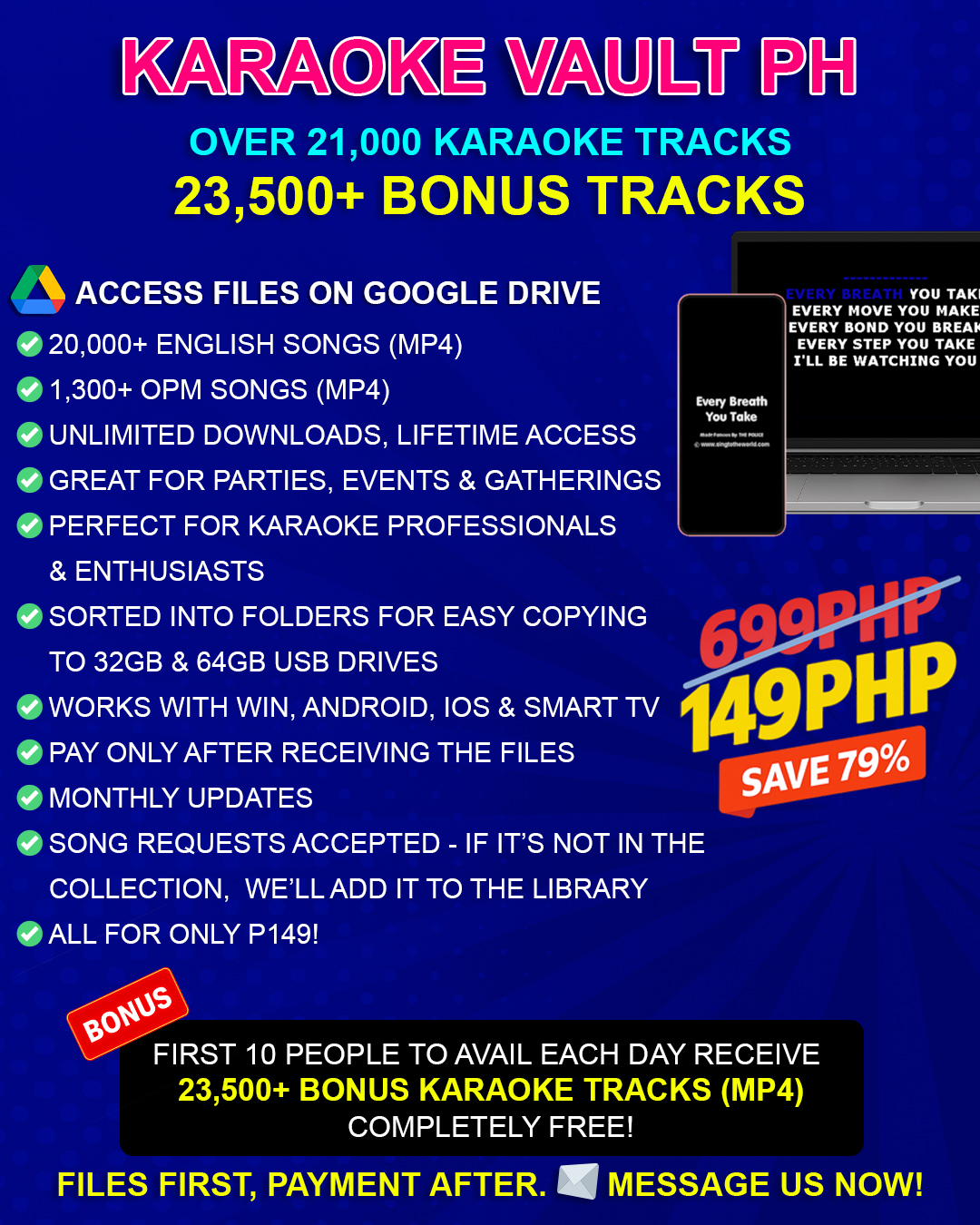 Karaoke Vault PH Facebook ad: SAVE 79% on Karaoke Vault PH!
