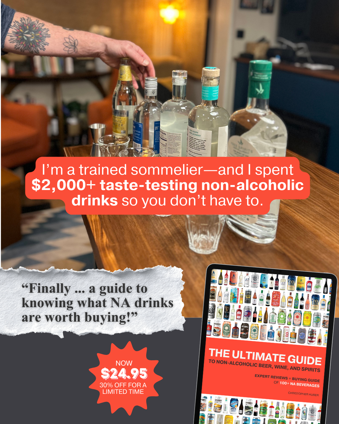 Everyday Monk Facebook ad: Never waste money on bad non-alcoholic drinks again