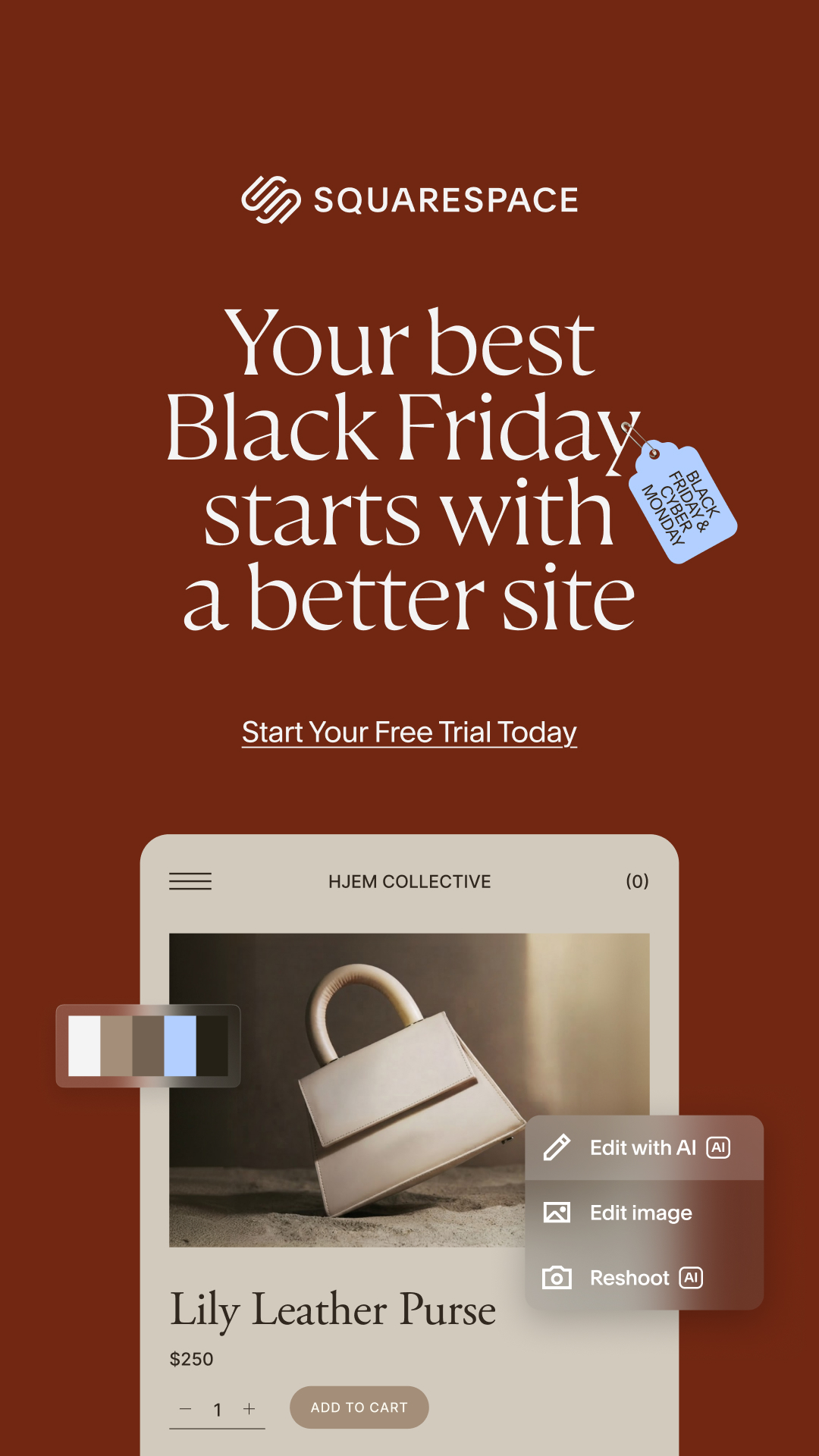 Squarespace Facebook ad: Get ready for peak selling season