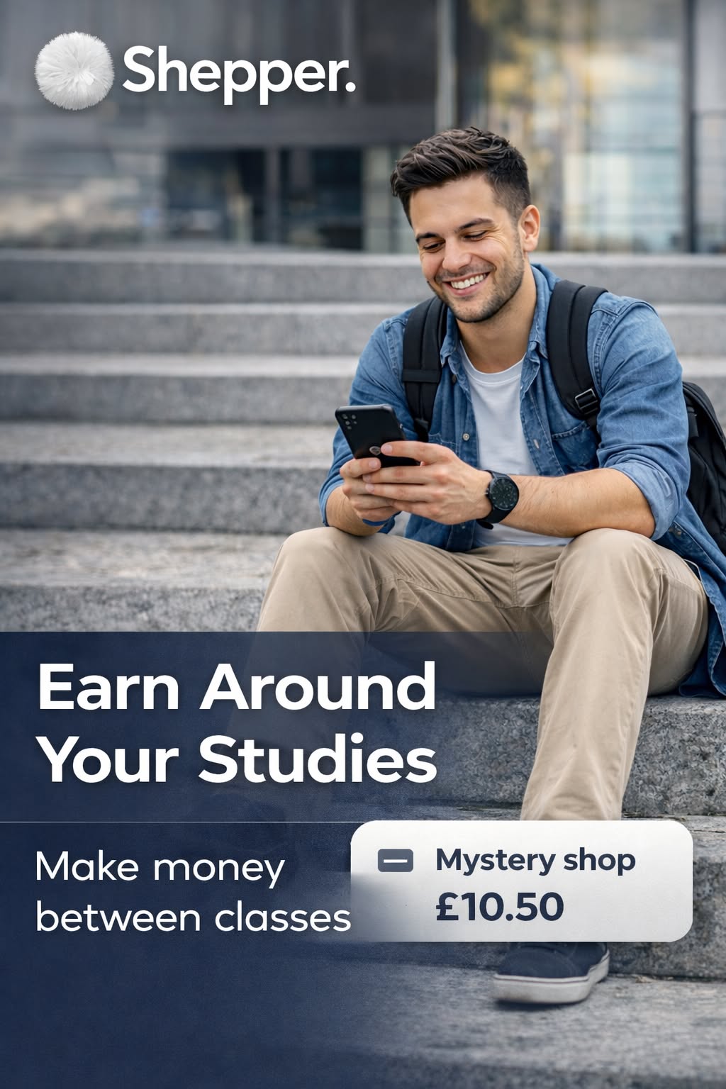 Shepper Facebook ad: Earn cash between classes