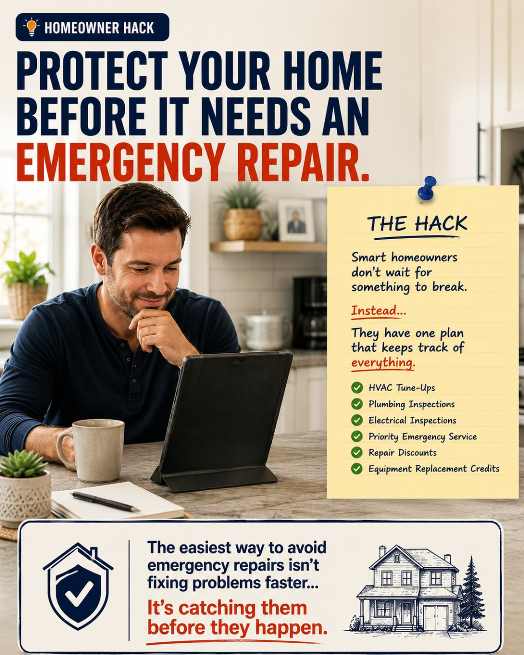 Chaffee HVAC, Plumbing, & Electrical Facebook ad: Protect Your Home with Chaffee's VIP Membership
