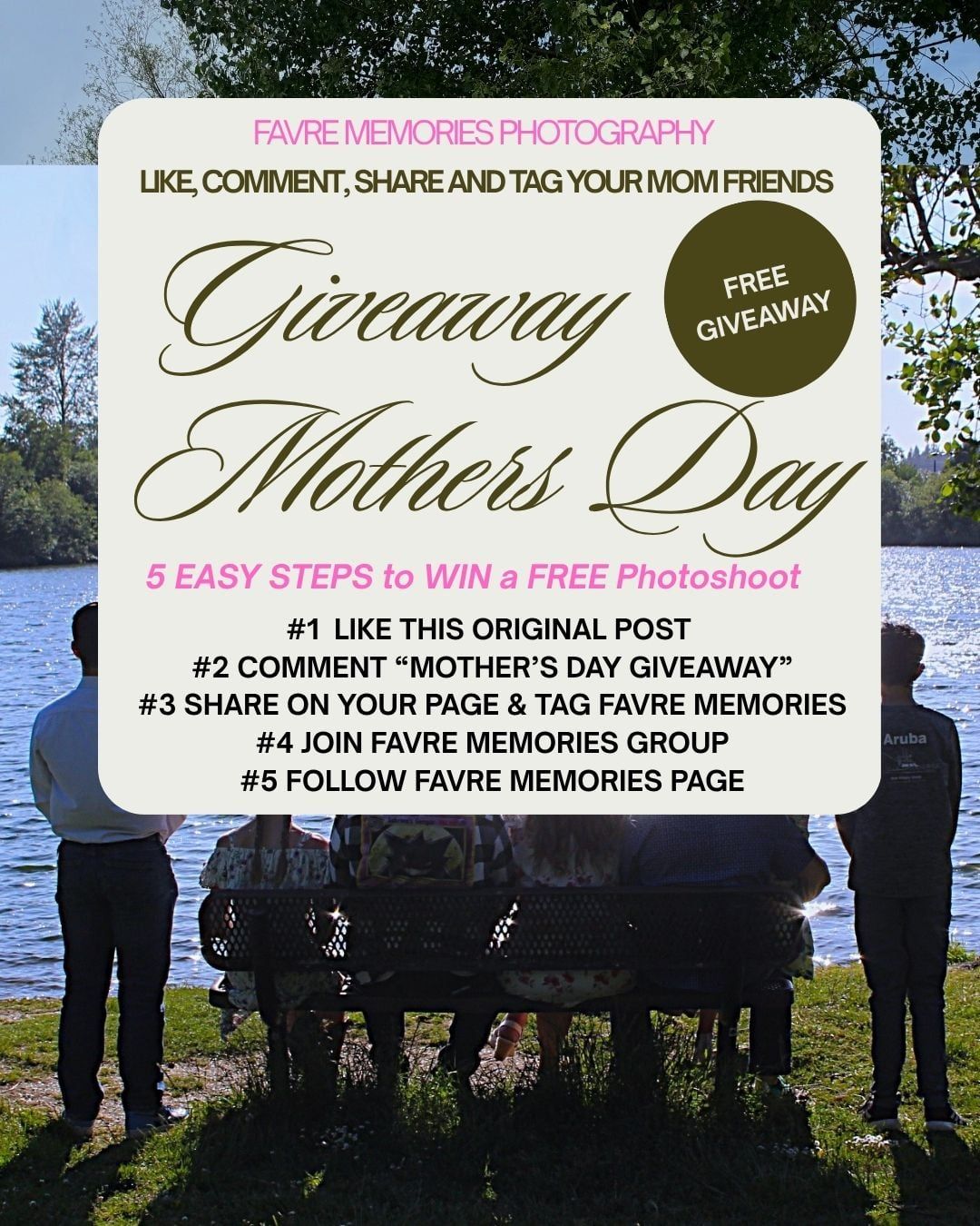 Favre Memories Facebook ad: GIVEAWAY MOTHER'S DAY PHOTOSHOOT