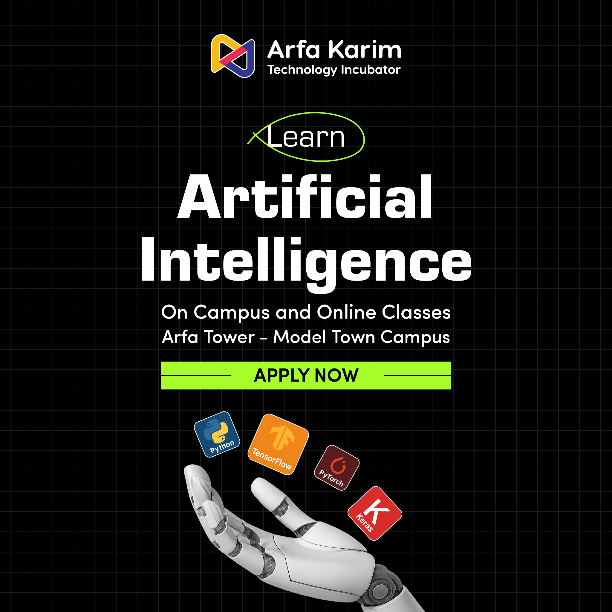 Arfa Karim Technology Incubator Facebook ad