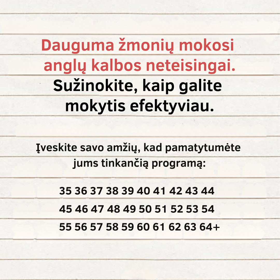 LingoPass Facebook ad: Anglų kalba suaugusiems per 30 dienų