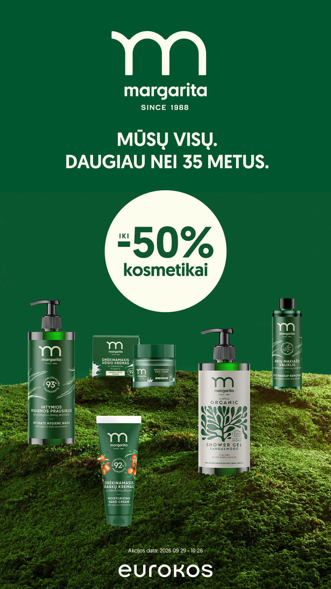 EUROKOS Facebook ad: Margarita iki -50%