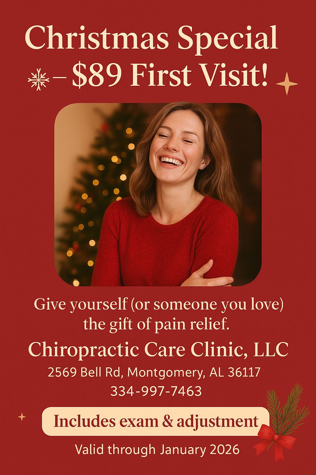 Chiropractic Care Clinic Facebook ad
