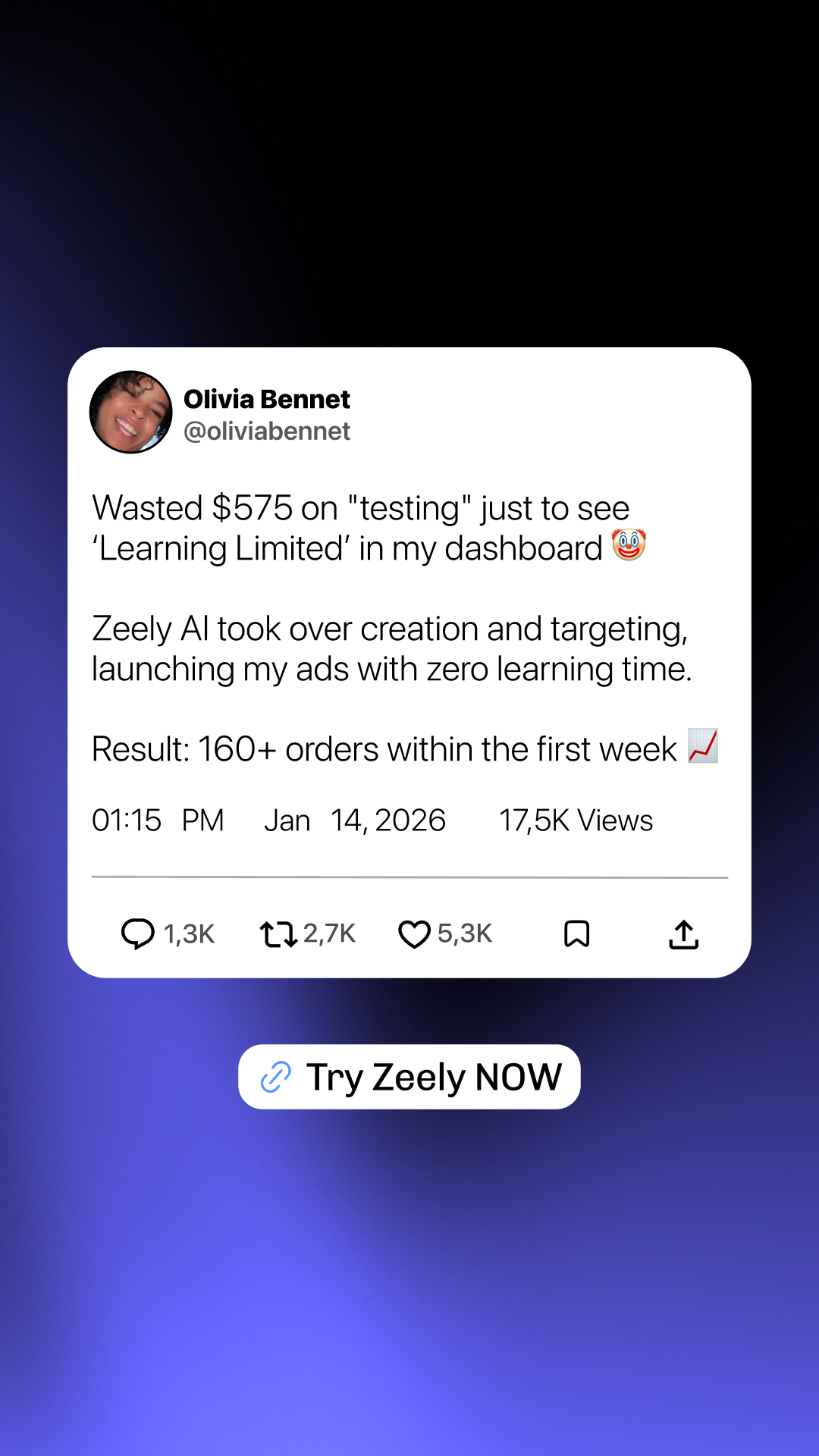 Zeely Facebook ad