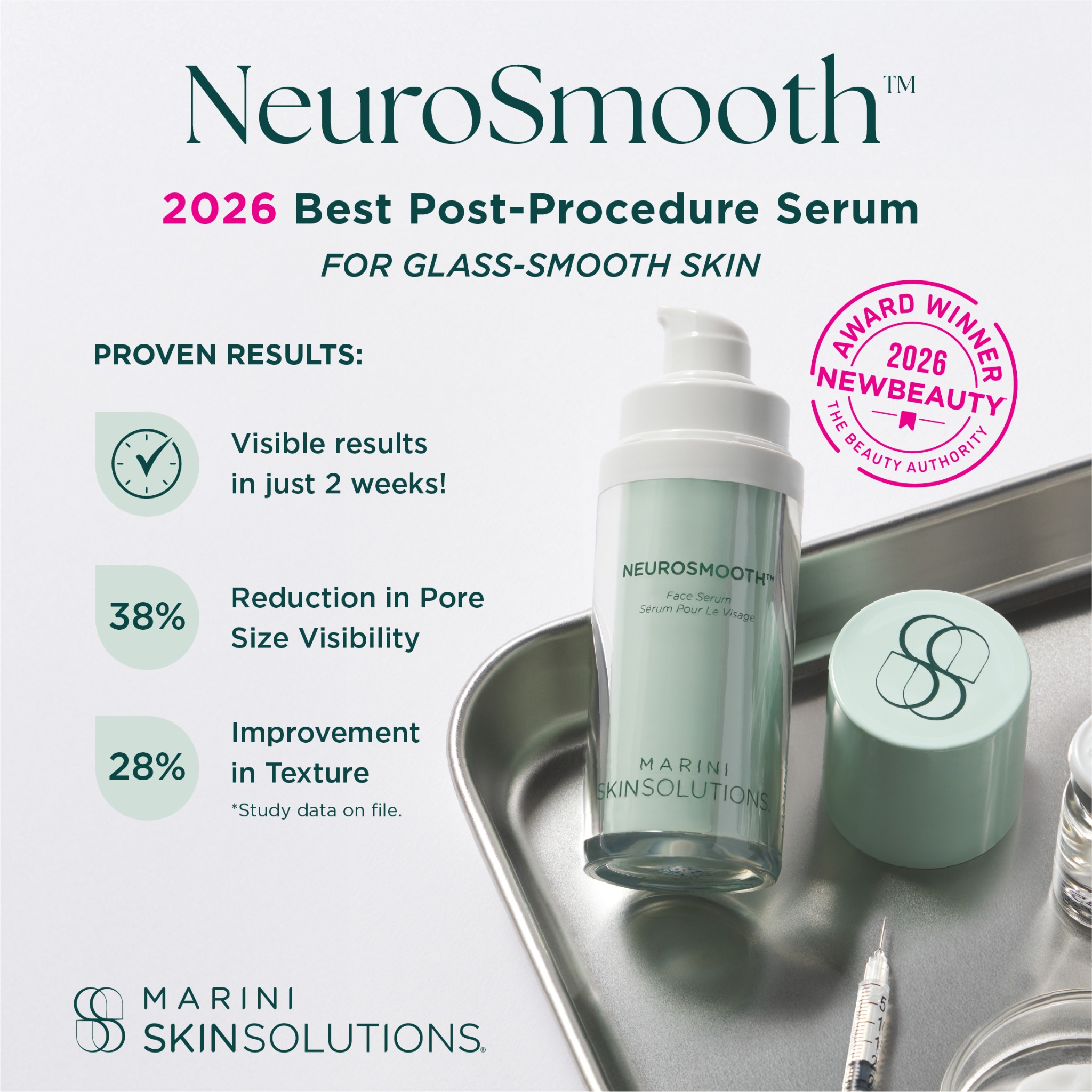 Marini SkinSolutions Facebook ad: Best Post-Procedure Serum: NeuroSmooth