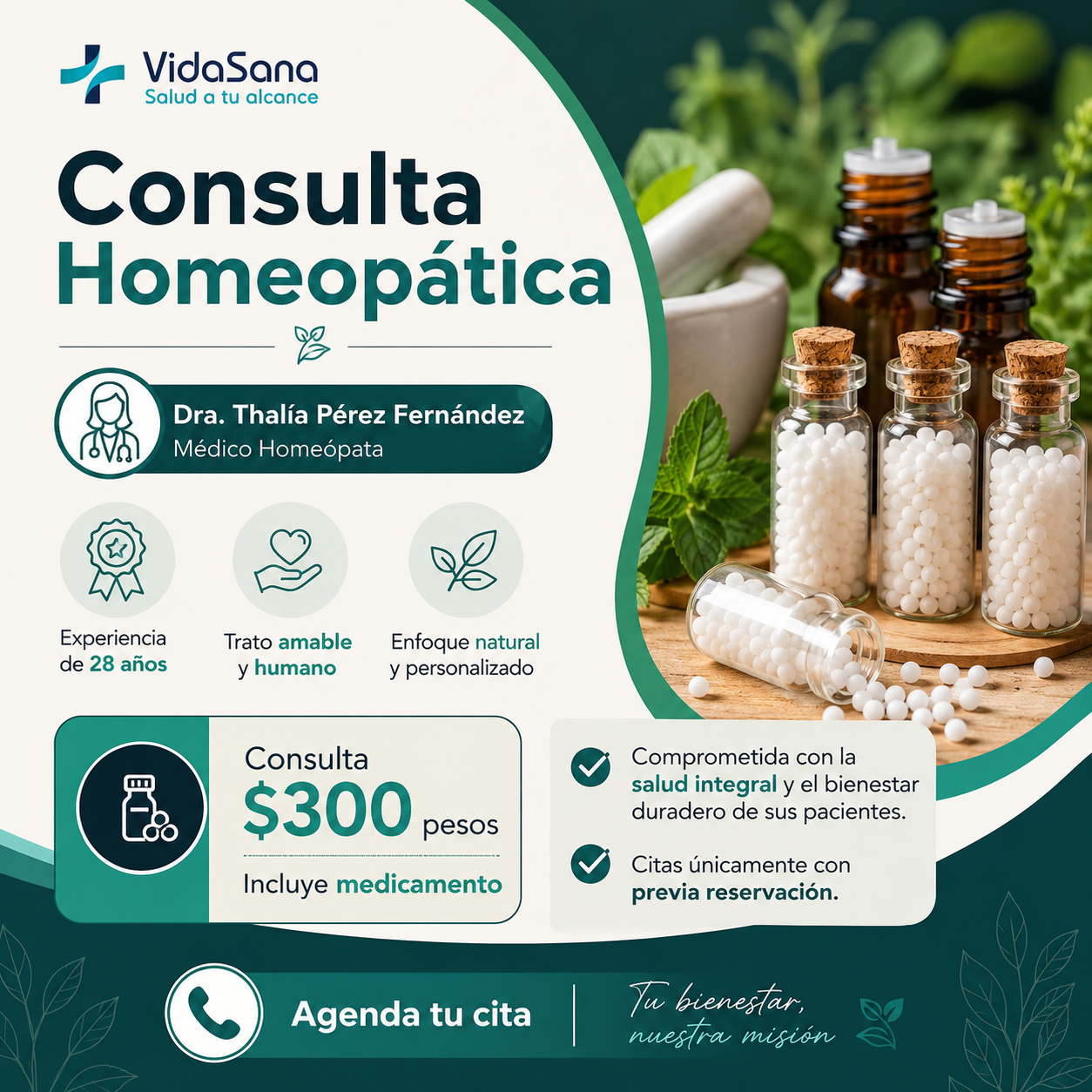 Homeópata Thalía Facebook ad: Realiza tu Cita