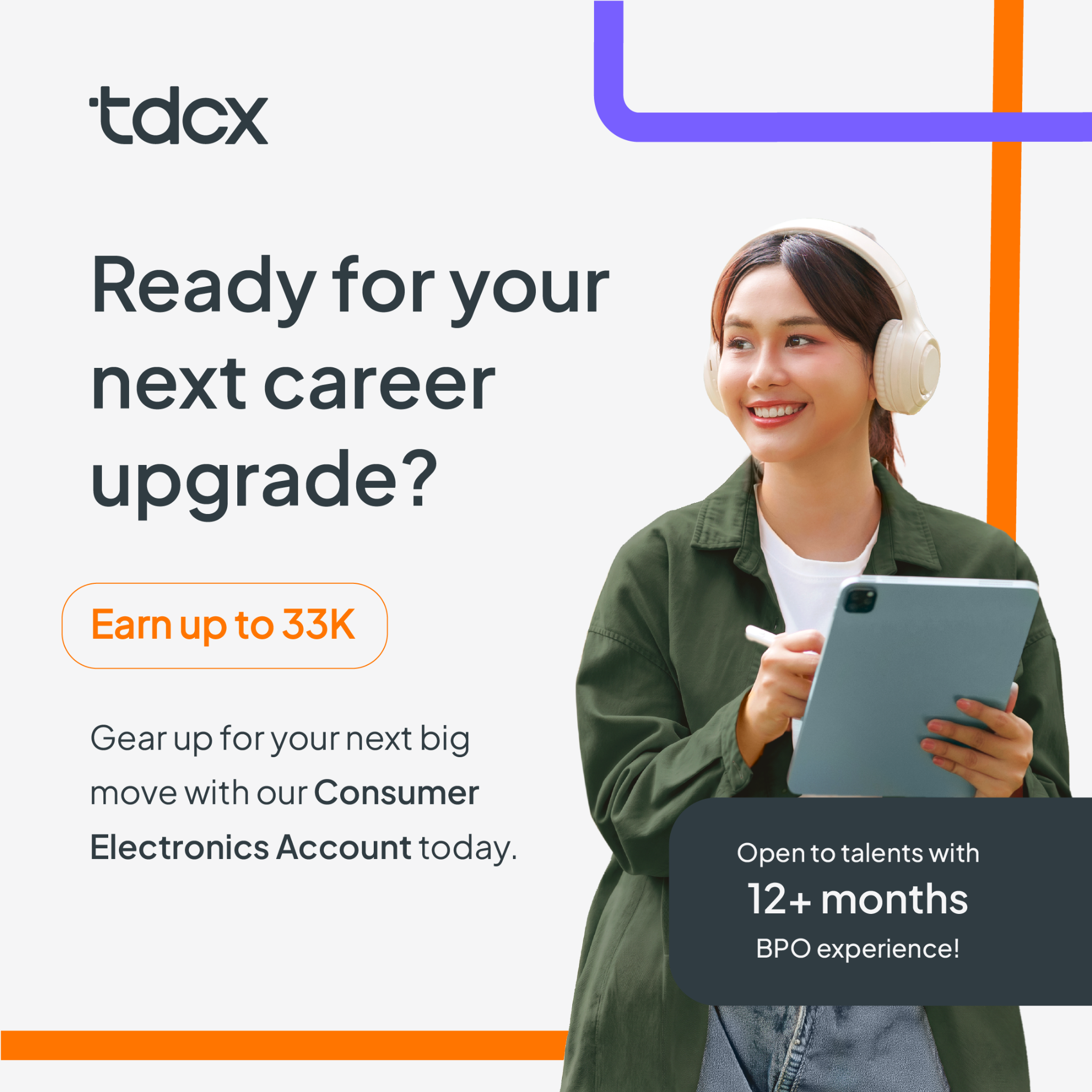 TDCX Philippines Facebook ad: Technical Support Careers | Cebu