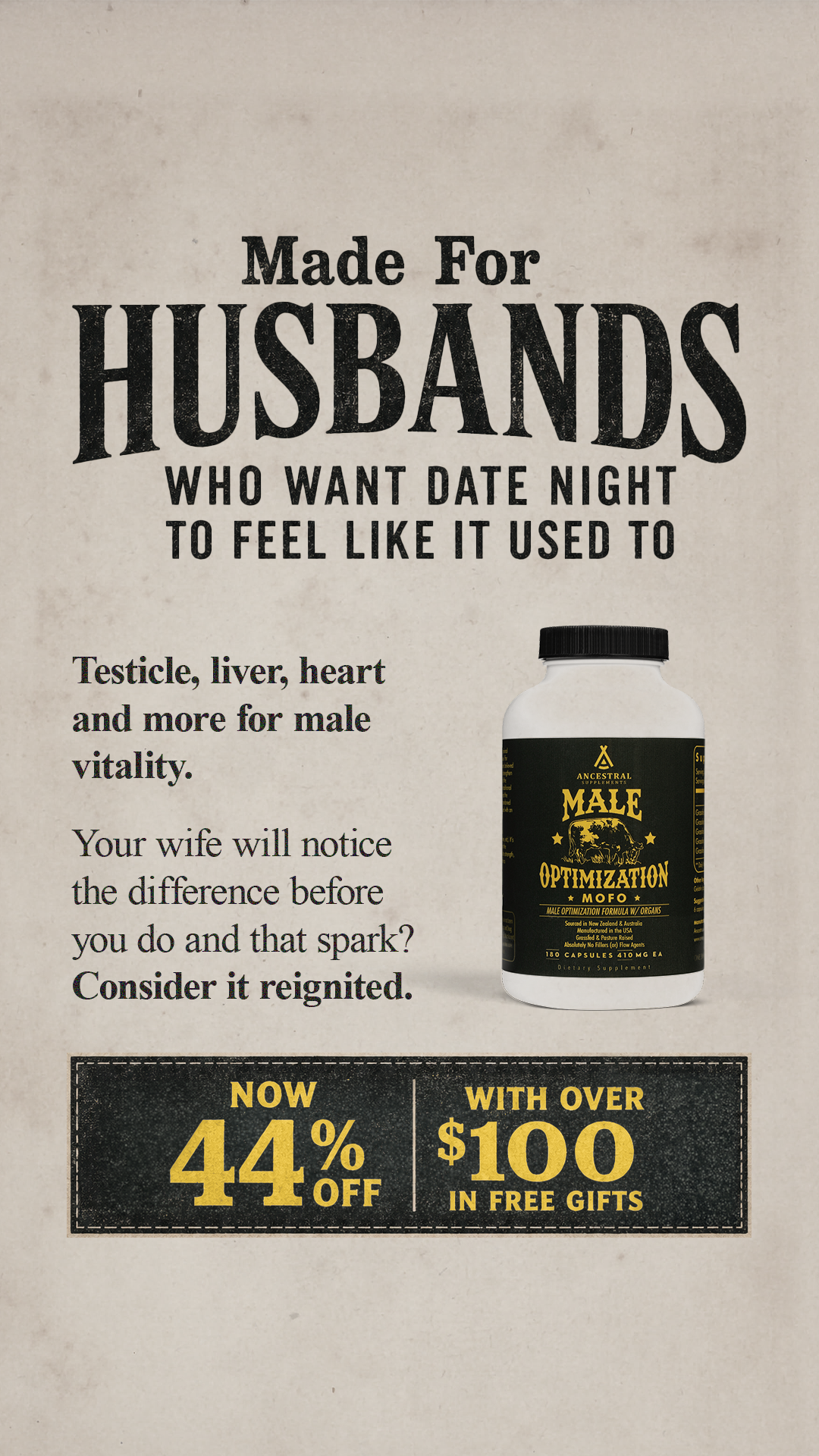 Ancestral Supplements Facebook ad