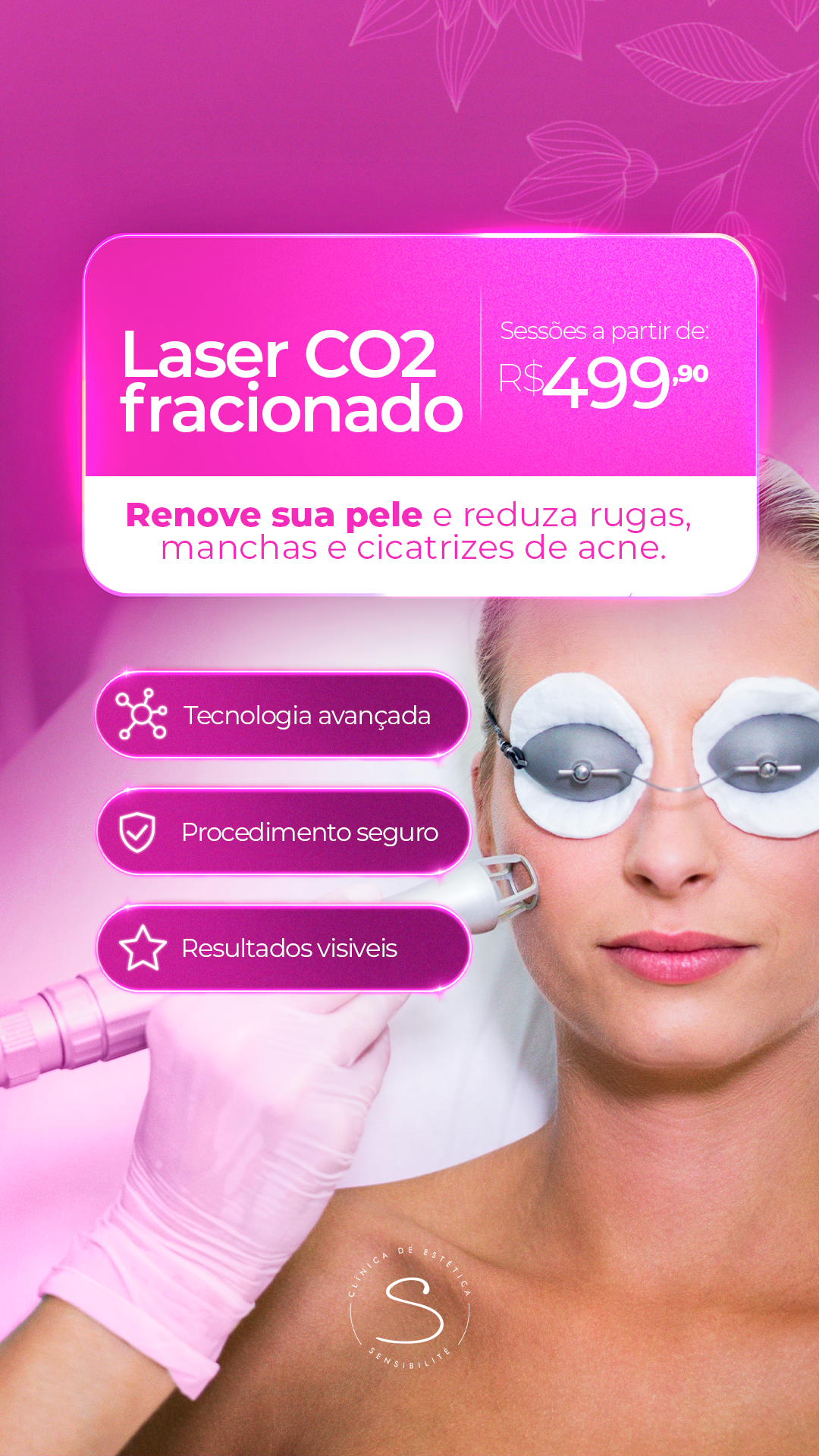 Sensibilité Facebook ad: Pele com manchas, cicatrizes de acne ou rugas?