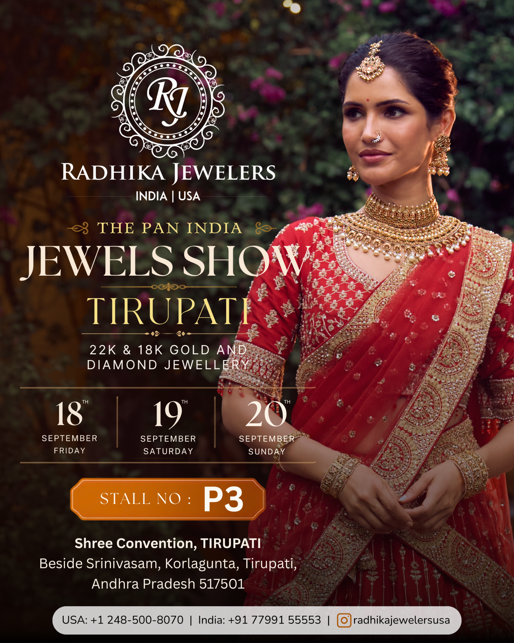 Radhika Jewelers Facebook ad: Tirupati, we're here for the very first time!