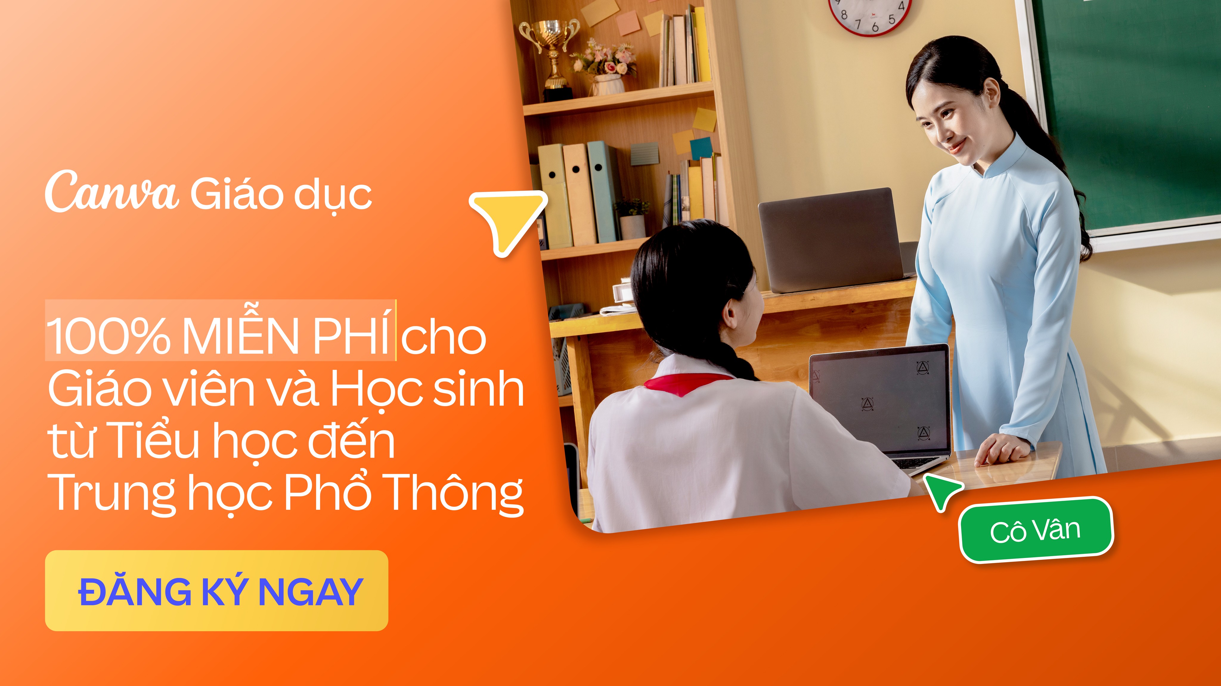 Canva Vietnam Facebook ad: Đăng ký Canva Giáo dục miễn phí
