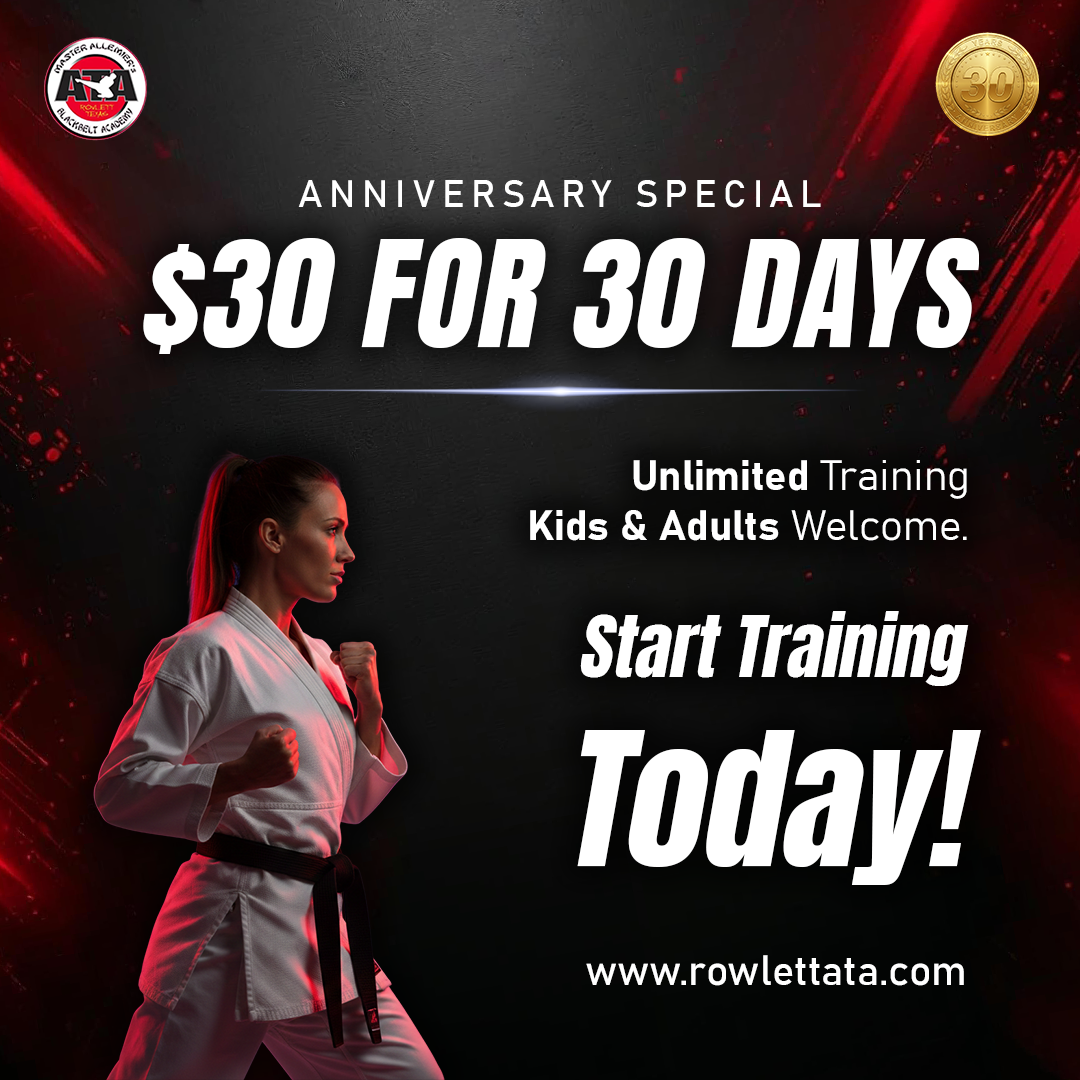 Rowlett ATA Facebook ad: 30 Days of Unlimited Martial Arts Training for just $30!