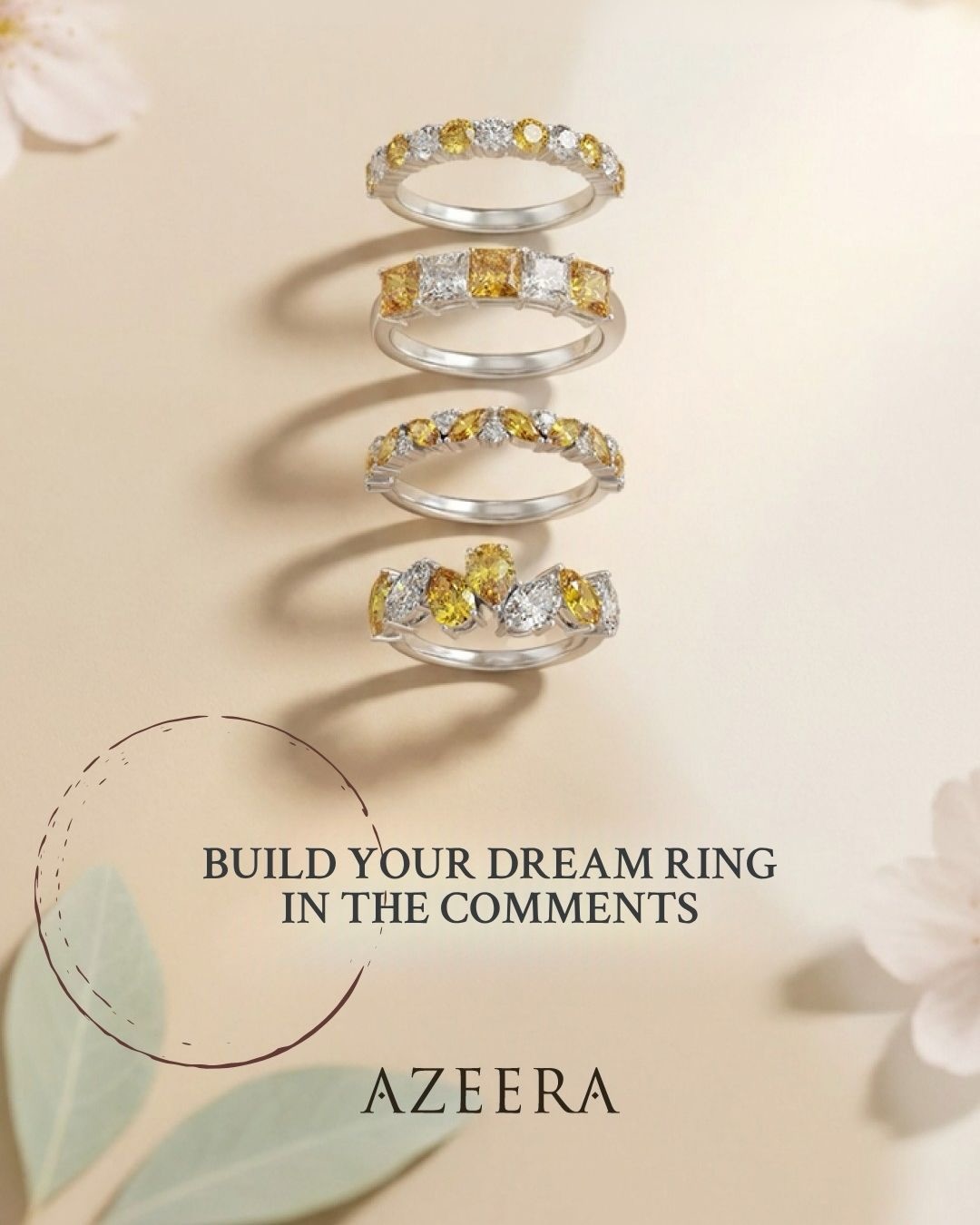 AZEERA Facebook ad: If you could design your DREAM ring from…