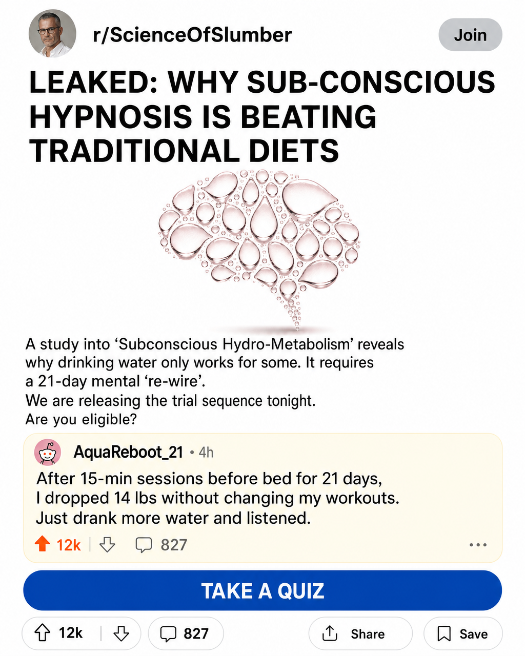 Kure for Hypnotherapy Facebook ad