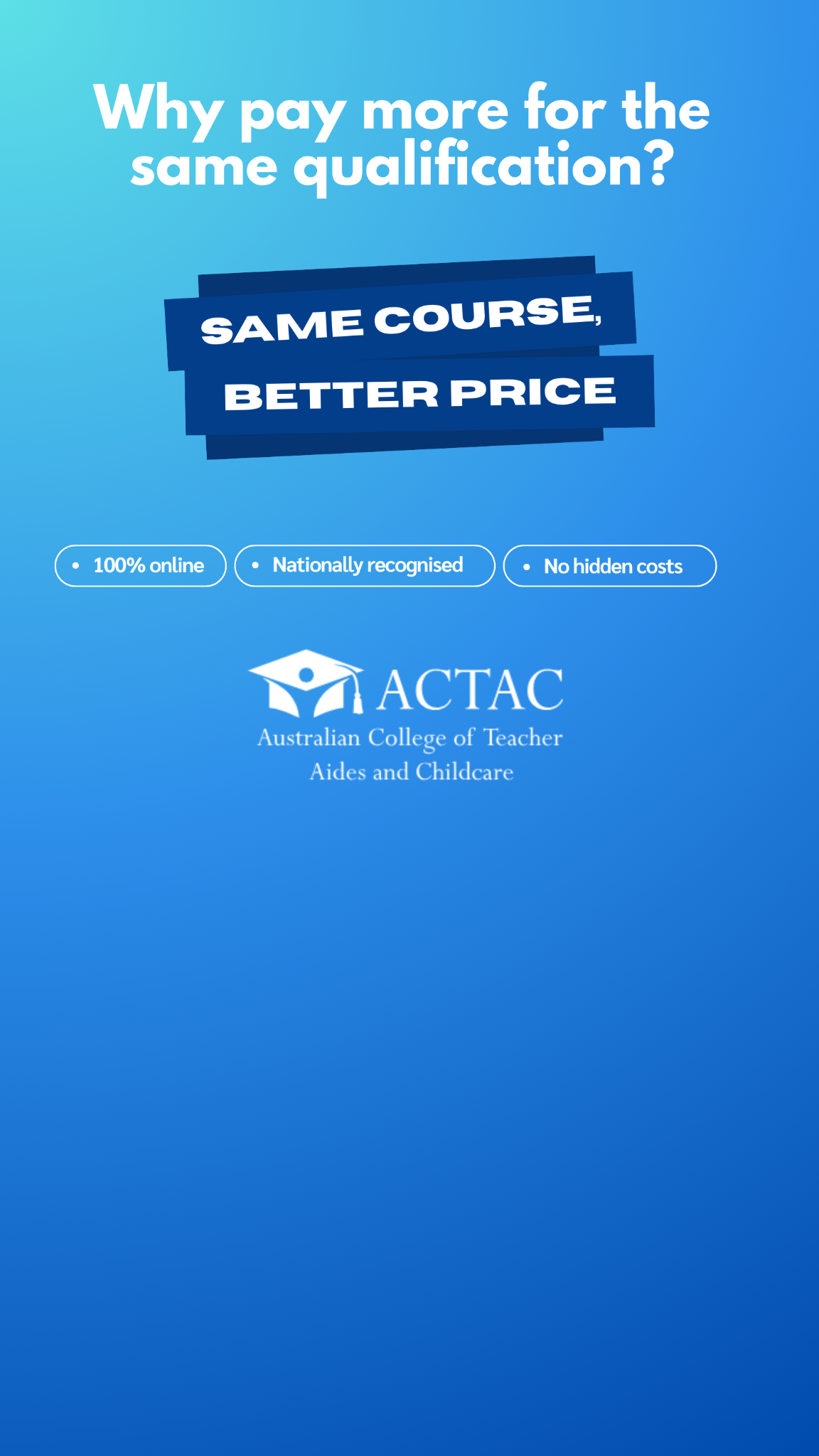 ACTAC - Australian College of Teacher Aides and Childcare Facebook ad