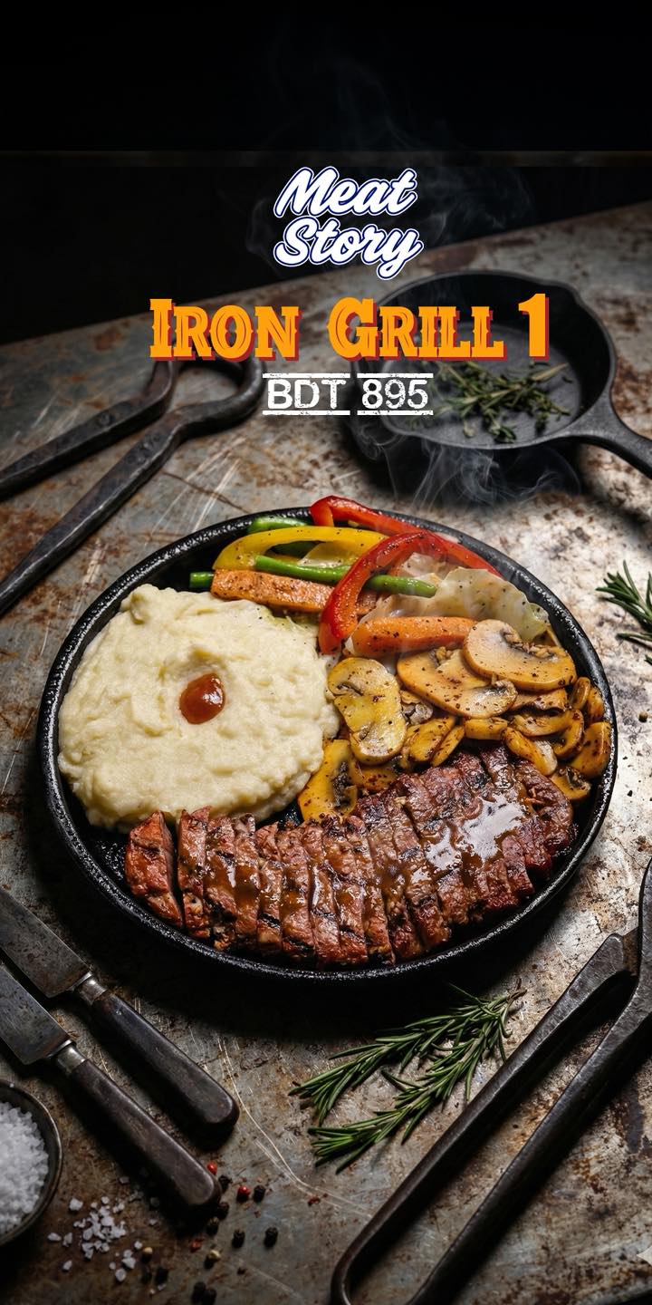 Meat Story Facebook ad: Crafted for serious steak fans, our Iron Grill…